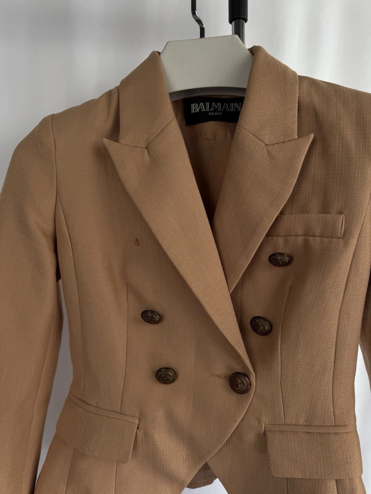 Balmain Balmain Paris Baby Double-Breasted Blazer Gold Button Jacket Size S / US 4 / IT 40 - 5 Thumbnail