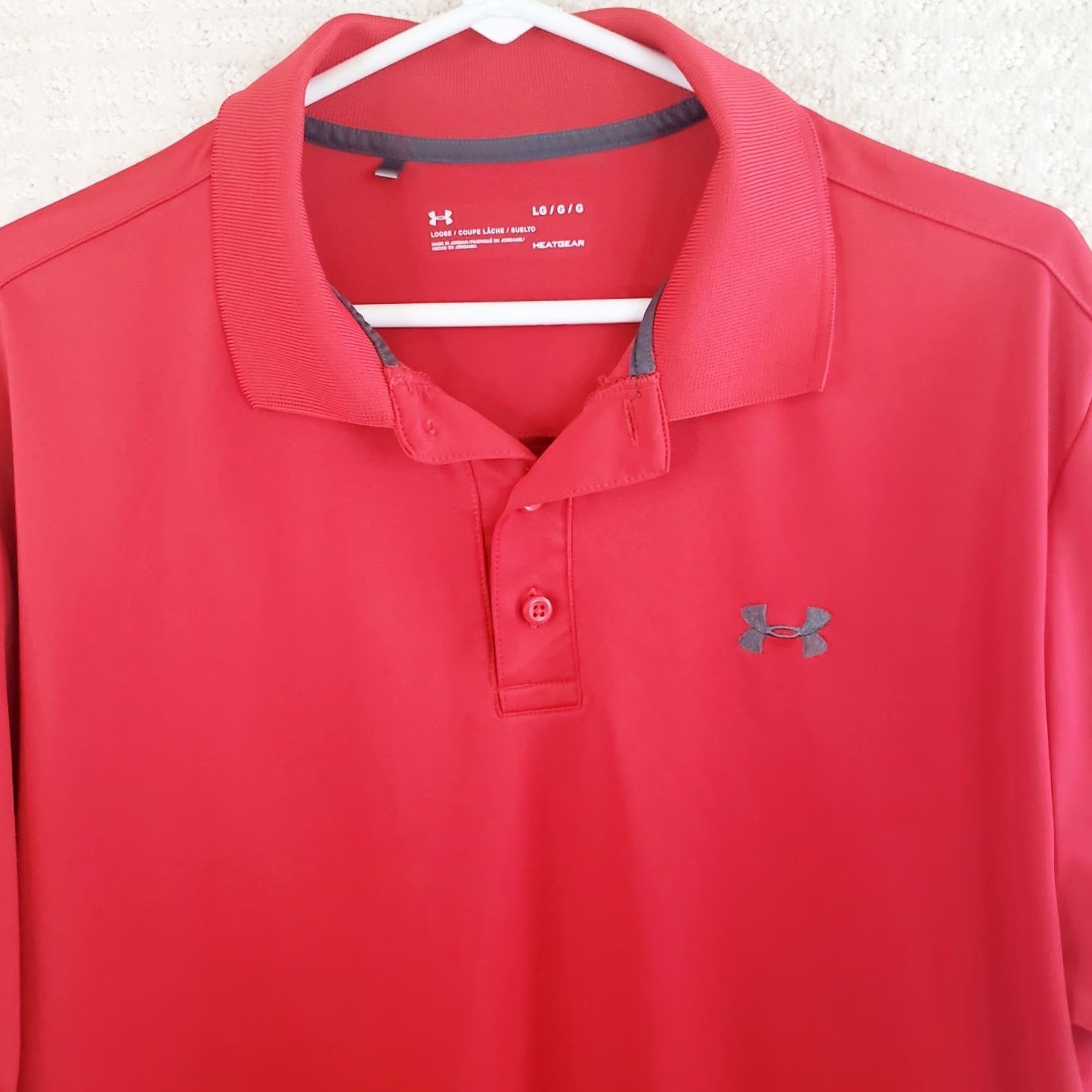 Under Armour Under Armour HeatGear Polo Shirt Mens Regular Fit Short Sleeve Red Size L Cotton Logo Nonstains 90s? Size US L / EU 52-54 / 3 - 3 Thumbnail