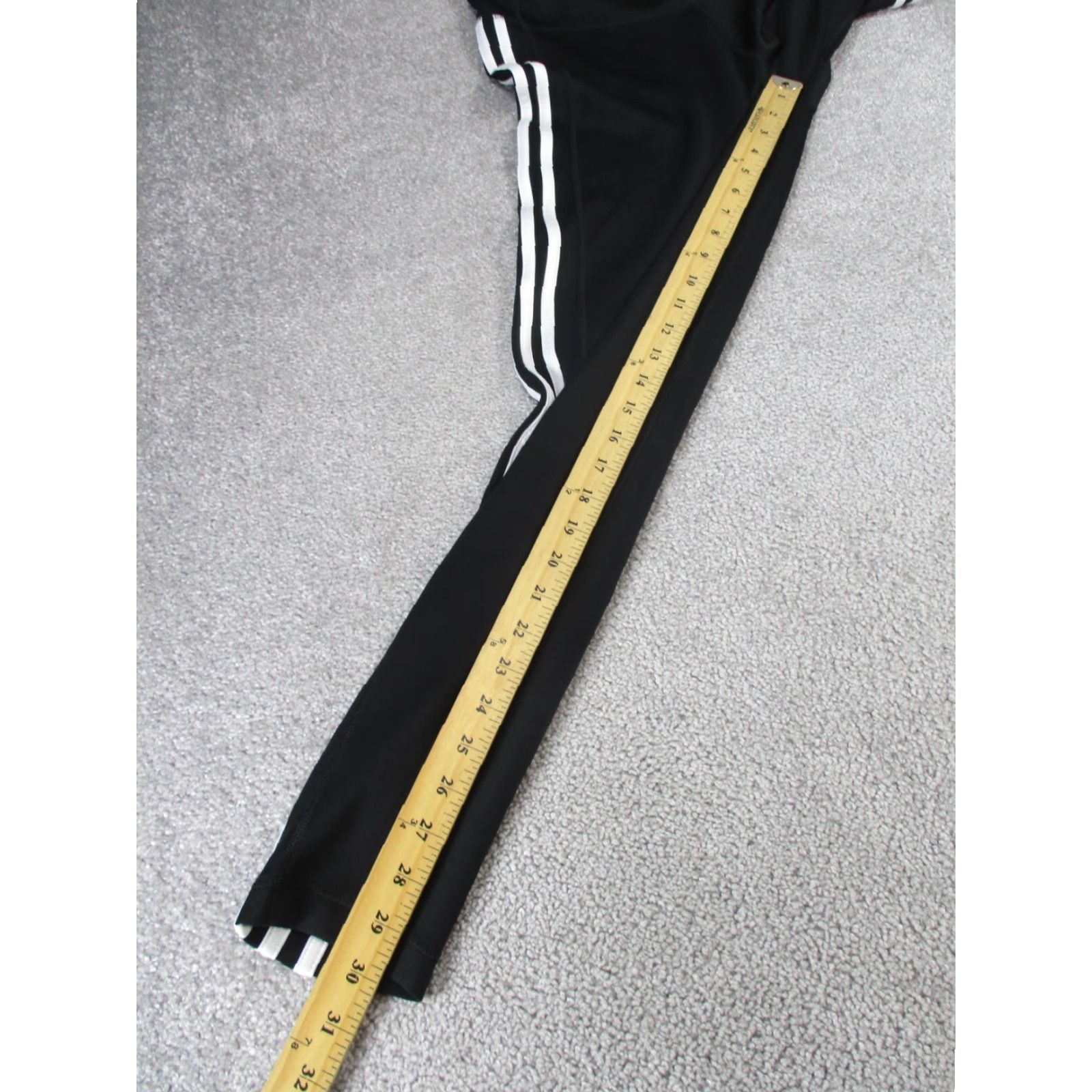 Adidas VINTAGE Adidas Women's Leggings L Black White Stripes Activewear Gym & Training Compression Athleisure Size 36" / US 14 / IT 50 - 4 Thumbnail