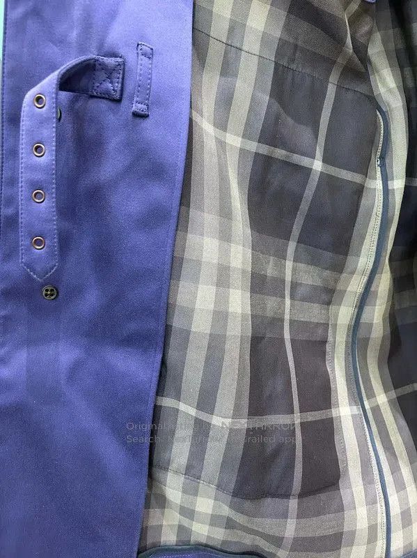 Burberry Burberry Men's Blue Cotton Mid-Length Trench Coat. Size US L / EU 52-54 / 3 - 5 Thumbnail