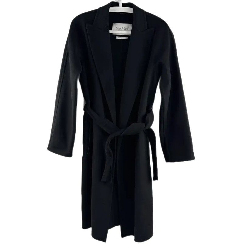 Max Mara MaxMara Women's Black Wool Winter Coat 0089 Size ONE SIZE - 1 Thumbnail