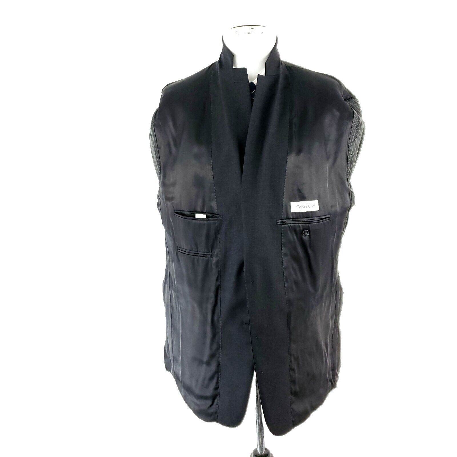 Calvin Klein Calvin Klein Wool 2 Button Blazer 42L Or Slim Fit 44L Gray Size 42L - 9 Thumbnail
