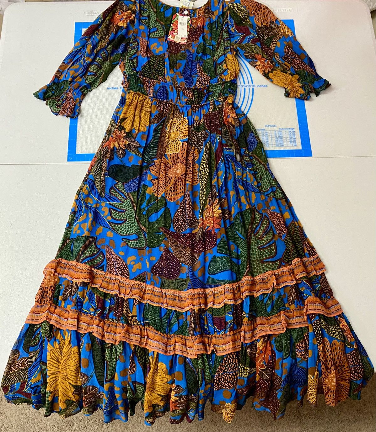 Farm Rio Farm Rio x Anthropologie Puff Sleeve Maxi Dress Carnival NWT Size XXS / US 00 / IT 34 - 14 Thumbnail
