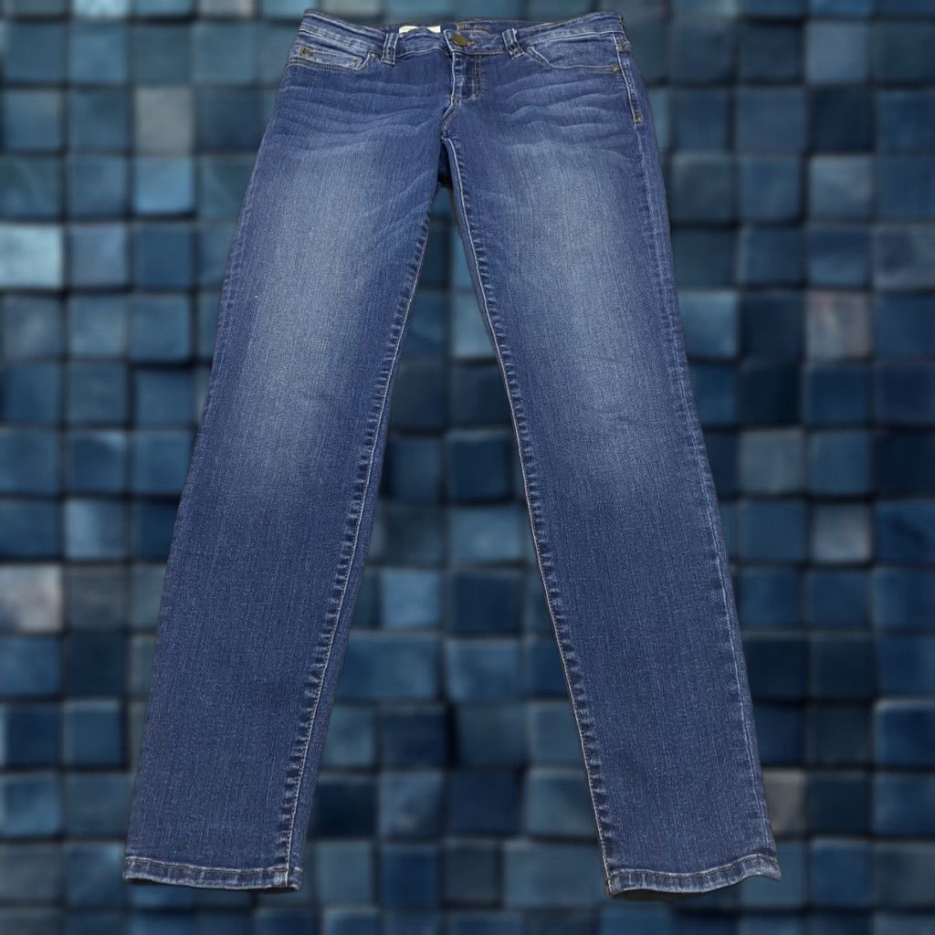 Vintage KUT from the Kloth Jeans Womens 6 Blue Denim Toothpick Skinny Dark Wash Mid Rise Jeans New title Size 28" / US 6 / IT 42 - 1 Thumbnail
