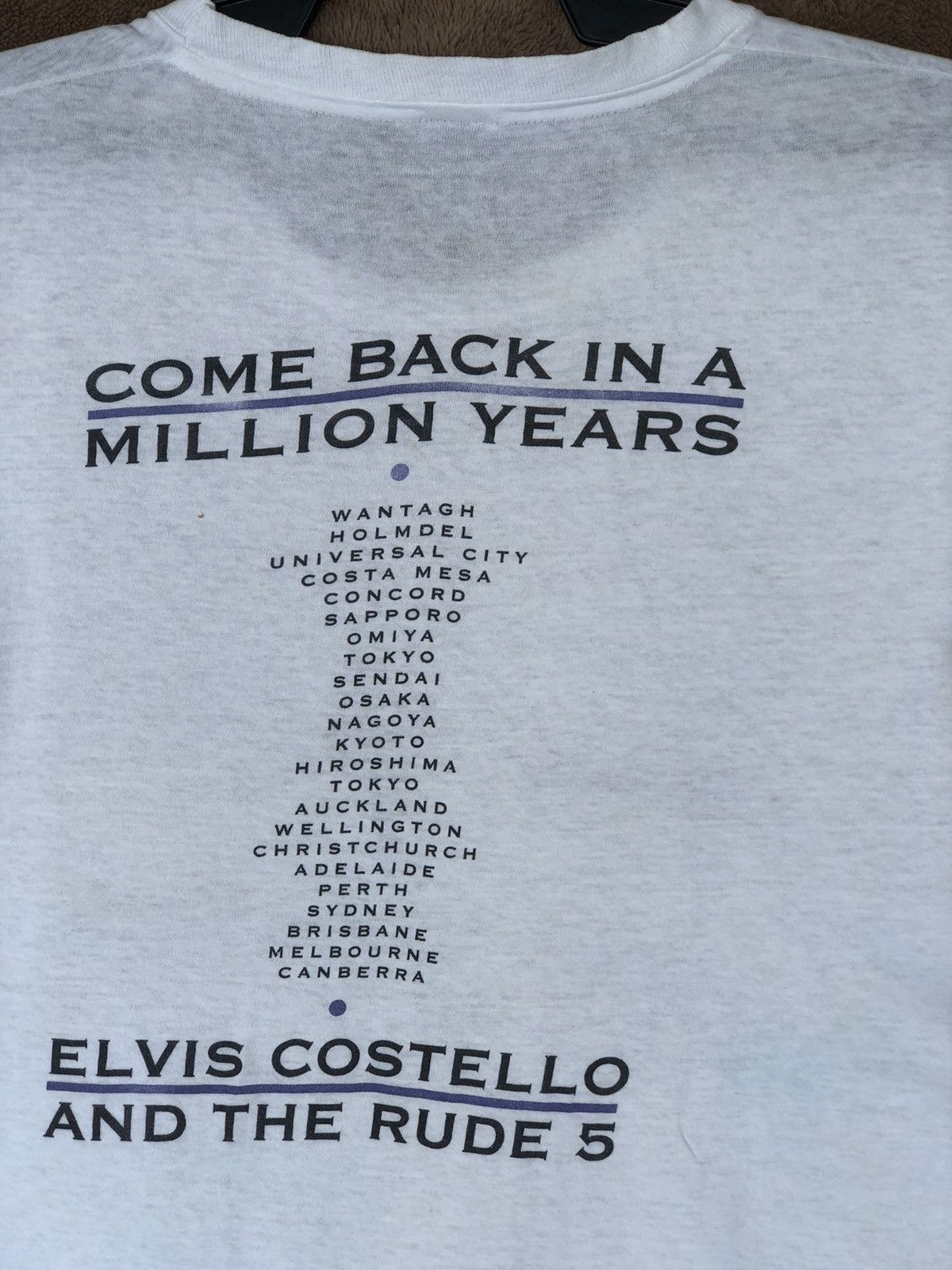Band Tees Vintage 90s Elvis Costello Tour Tee Size US L / EU 52-54 / 3 - 11 Thumbnail