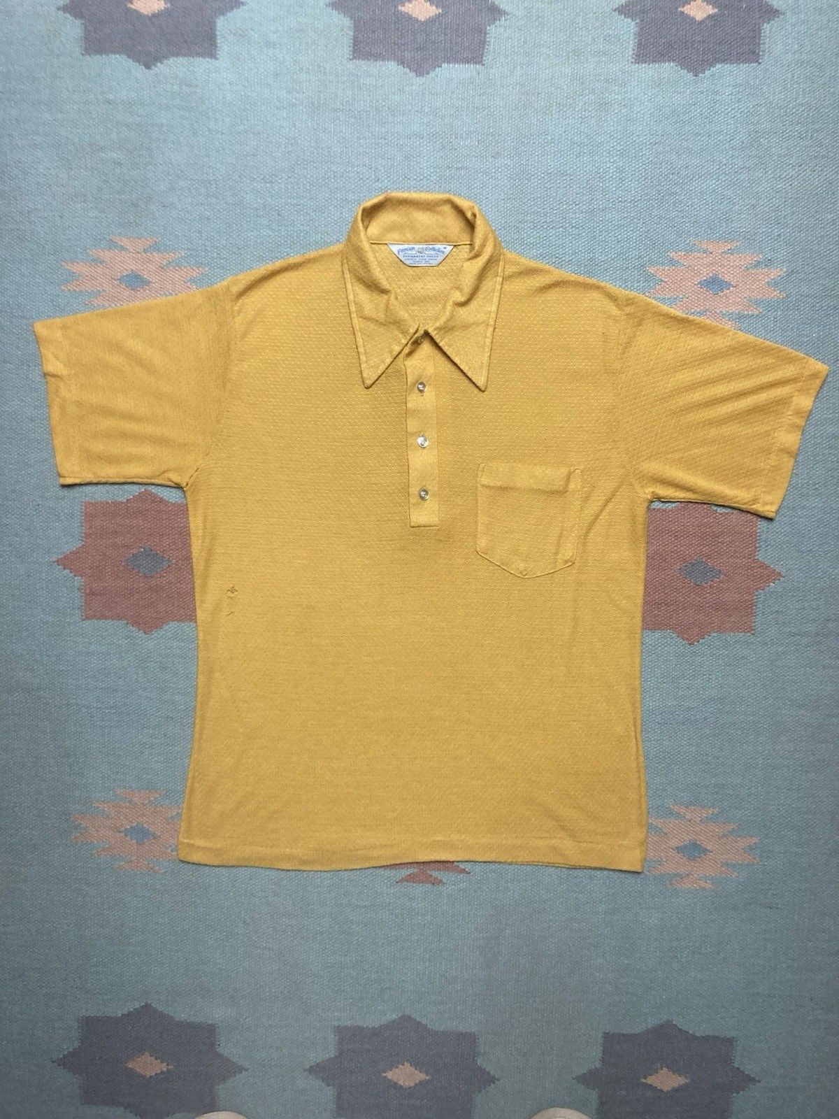 Vintage Vintage 60s 70s polo shirt jacquard knit summer small/medium Size US S / EU 44-46 / 1 - 1 Thumbnail