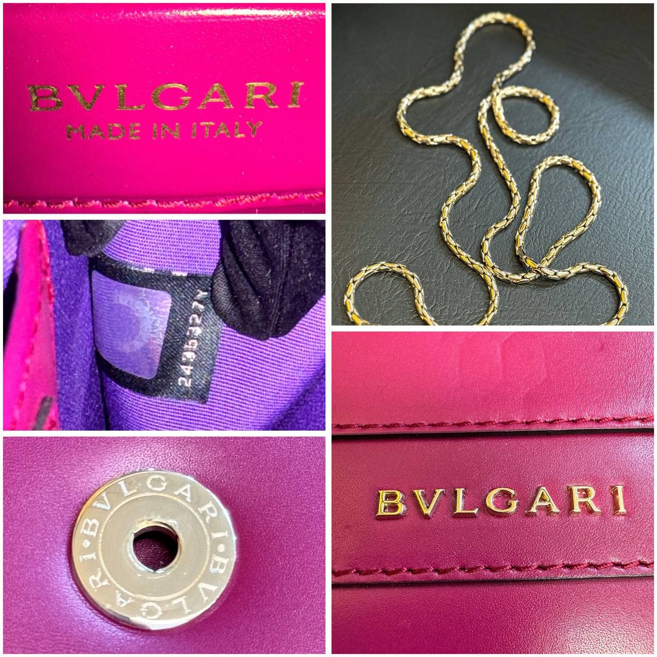 Bvlgari Serpenti Forever Square Crossbody Purple Shoulder