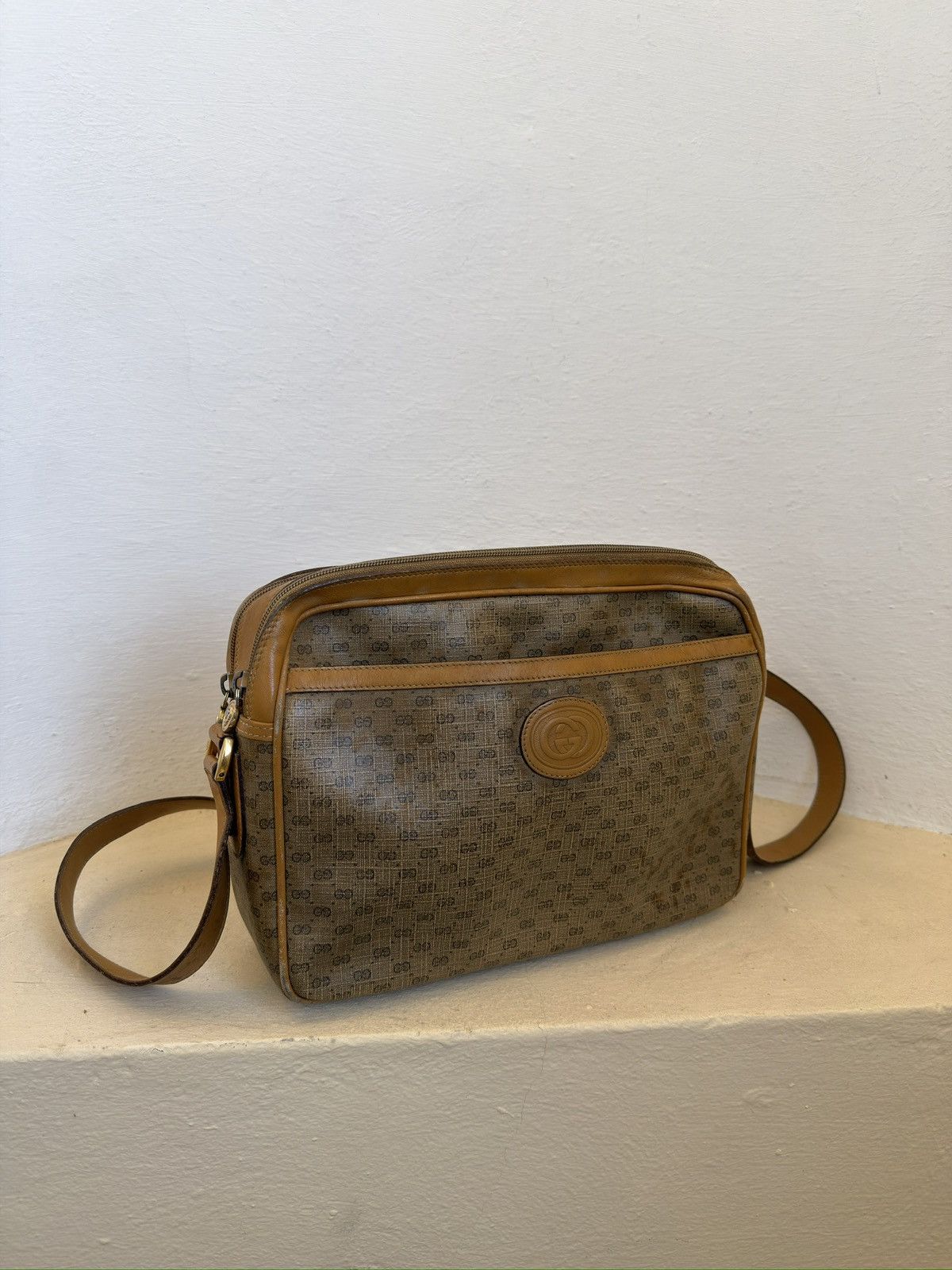 Gucci Vintage Rare 80s Gucci Micro GG Messenger Bag Unisex Size ONE SIZE - 5 Thumbnail