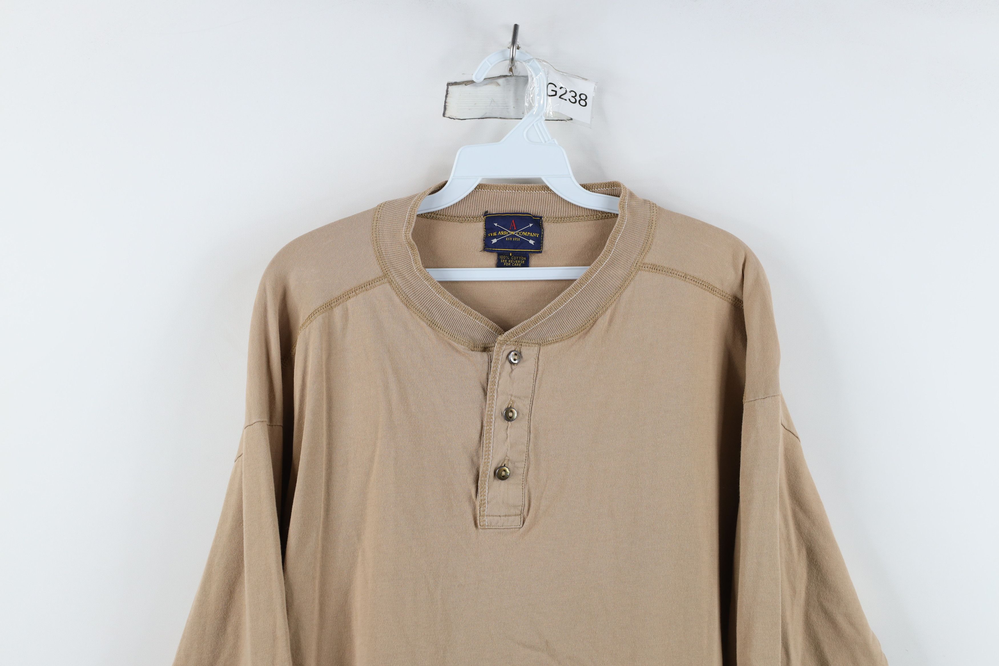 Vintage Vintage 90s Streetwear Long Sleeve Henley T-Shirt Beige Size US L / EU 52-54 / 3 - 2 Thumbnail