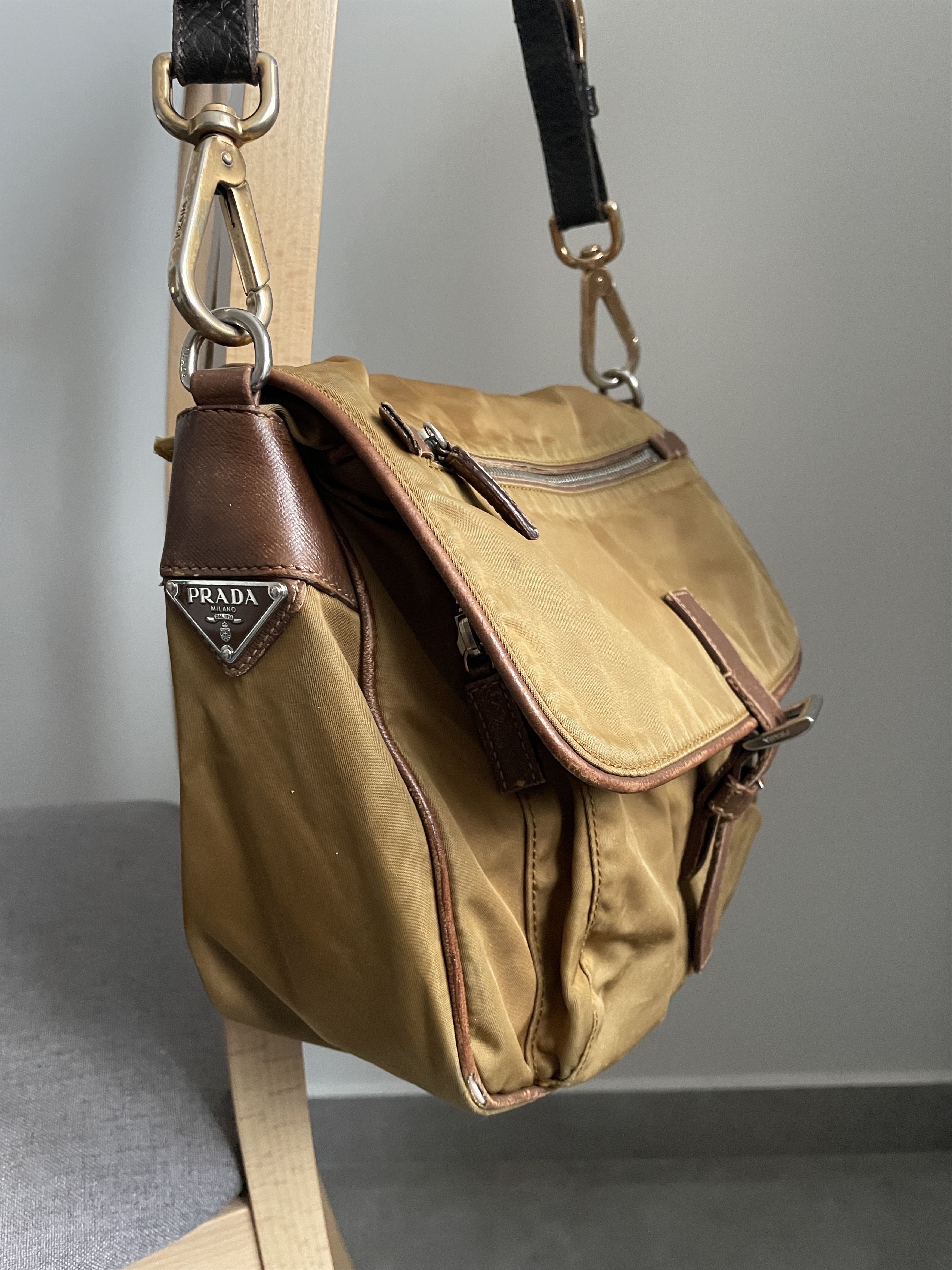 Prada Y2K PRADA BEIGE BROWN NYLON SHOULDER BAG Size ONE SIZE - 1 Thumbnail
