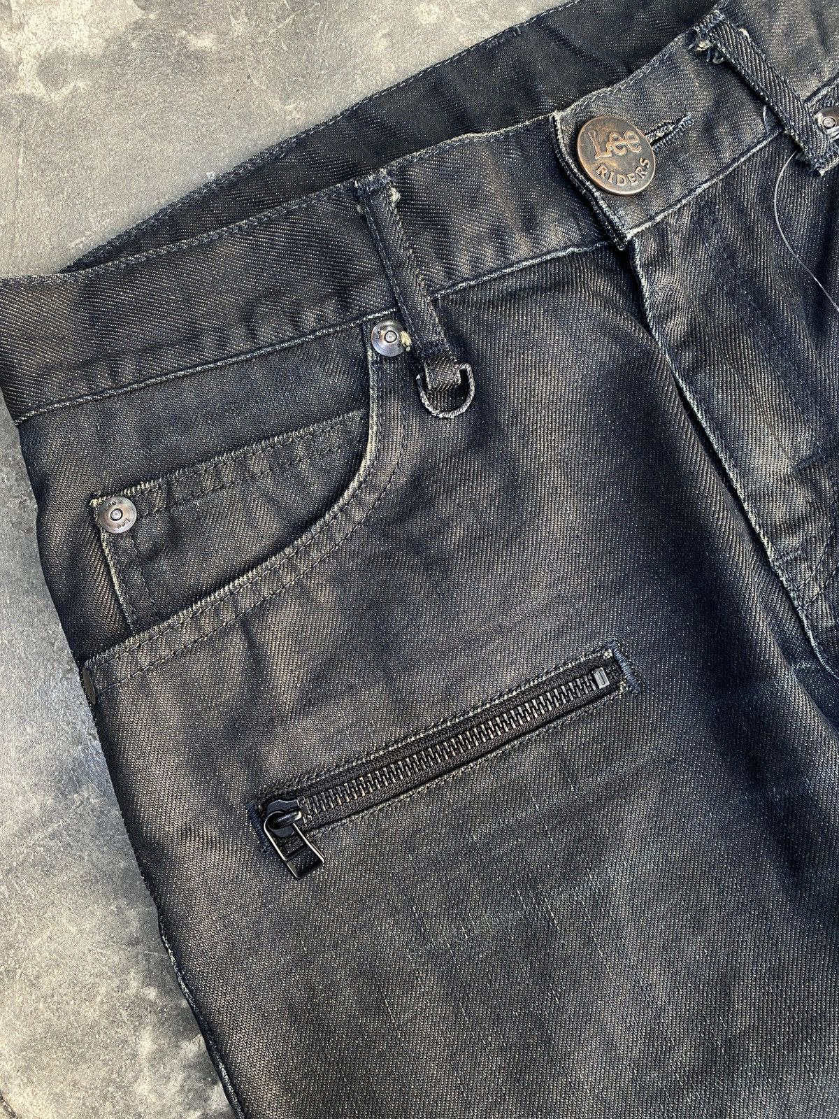 Lee Vintage Lee Rider Zipper Buckle Black Sun Faded Denim Size US 30 / EU 46 - 6 Thumbnail