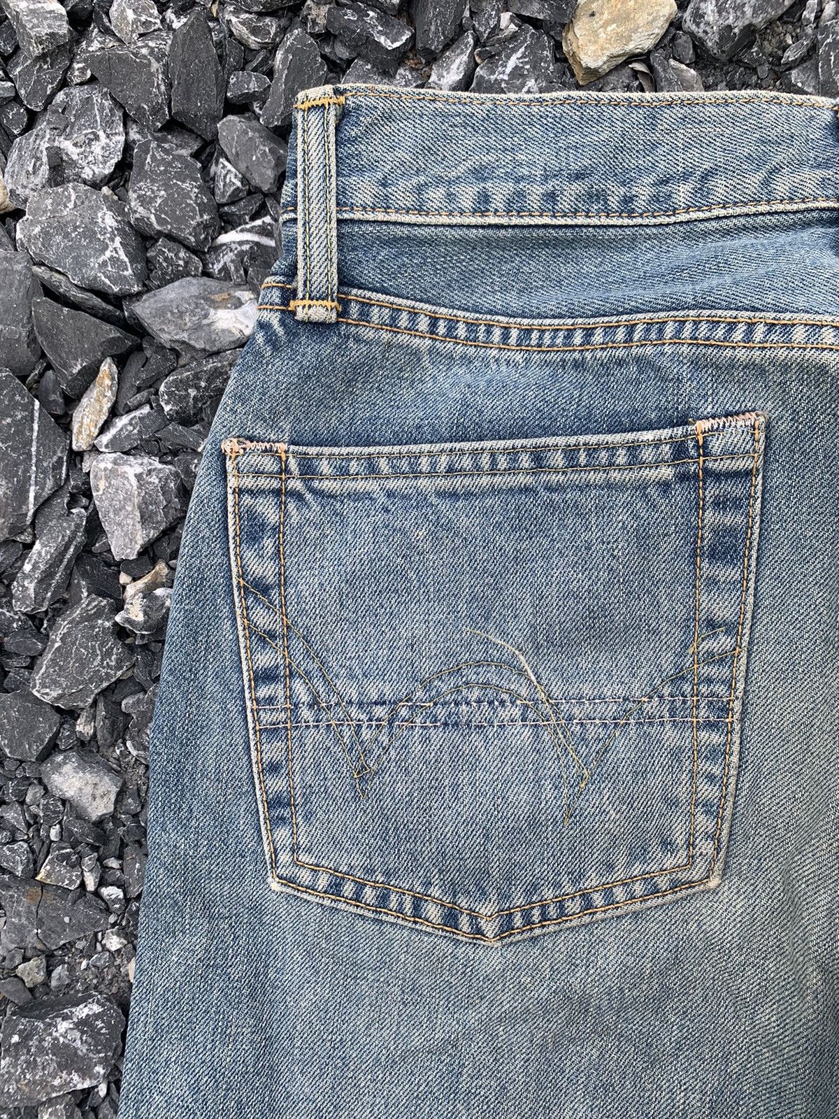 Kapital VINTAGE EDWIN 505X SELVEDGE BUTTON FLY DISTRESSED DENIM Size US 27 - 17 Thumbnail