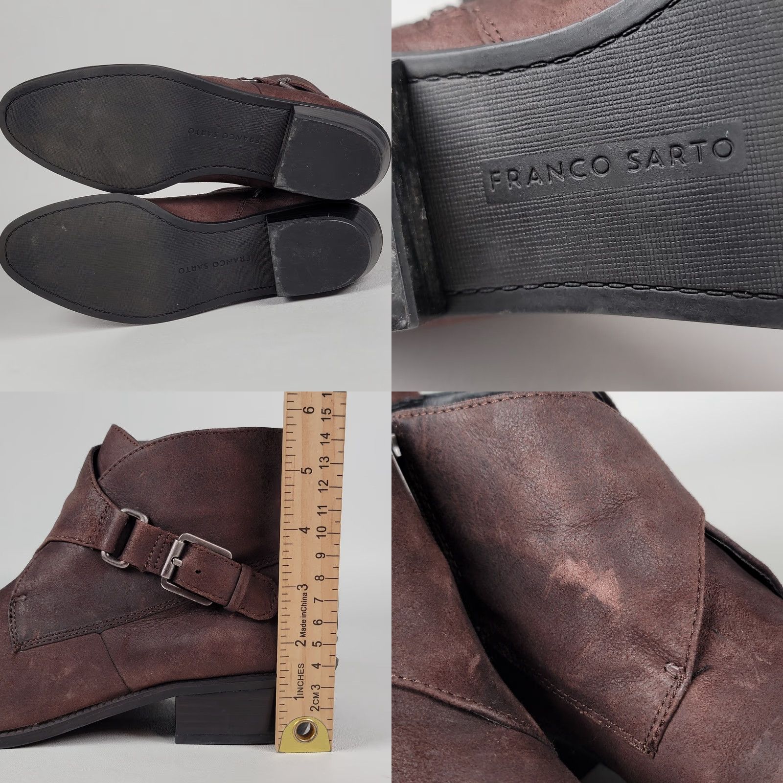 Franco Sarto Franco Sarto Royce Leather Ankle Boots Women's Dark Brown 9 M Size US 7 / IT 37 - 8 Thumbnail