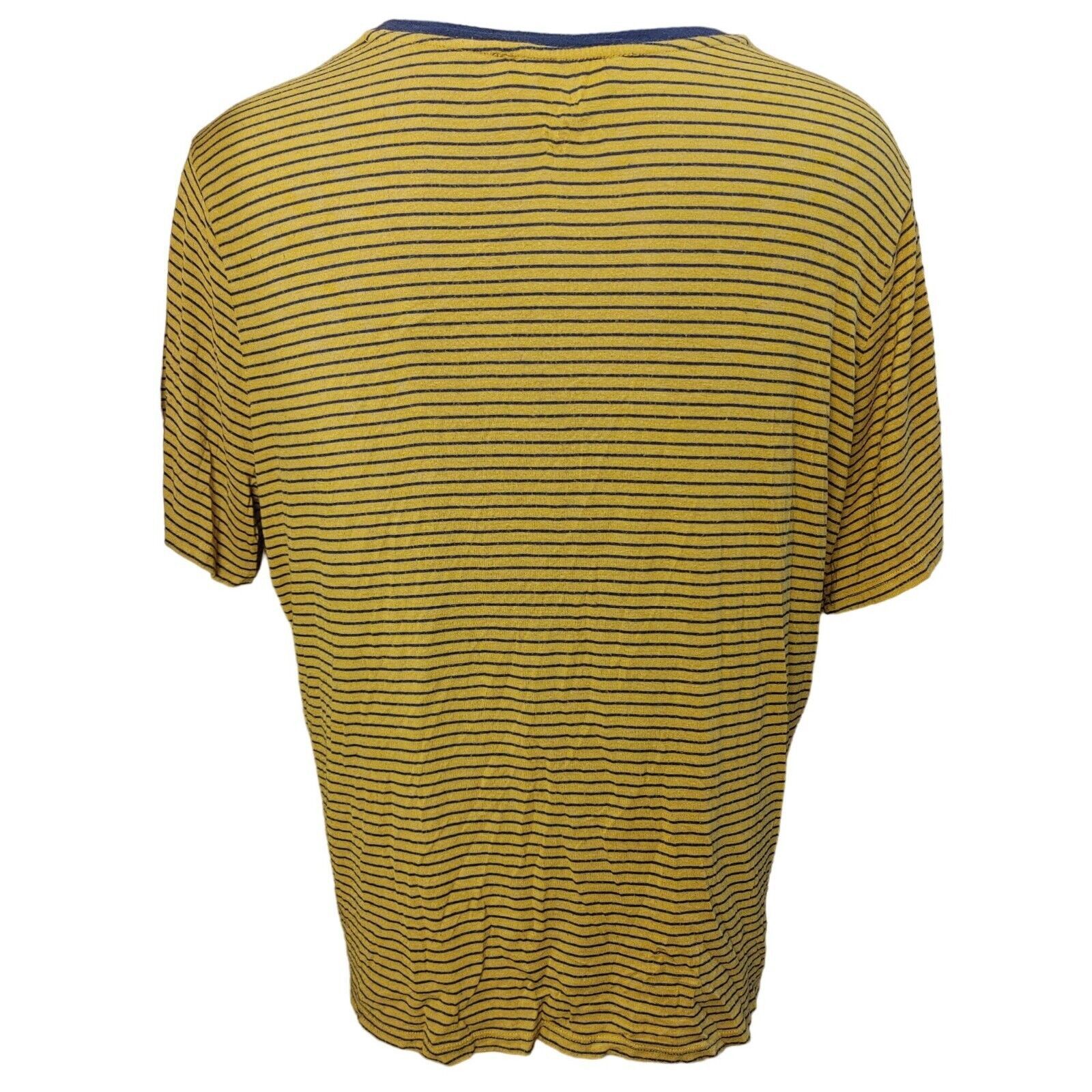 Forever 21 Forever 21 + Women's 2X Yellow Stripped Blue ShortSleeve Top Size XXL / US 16-18 / IT 52-54 - 2 Thumbnail