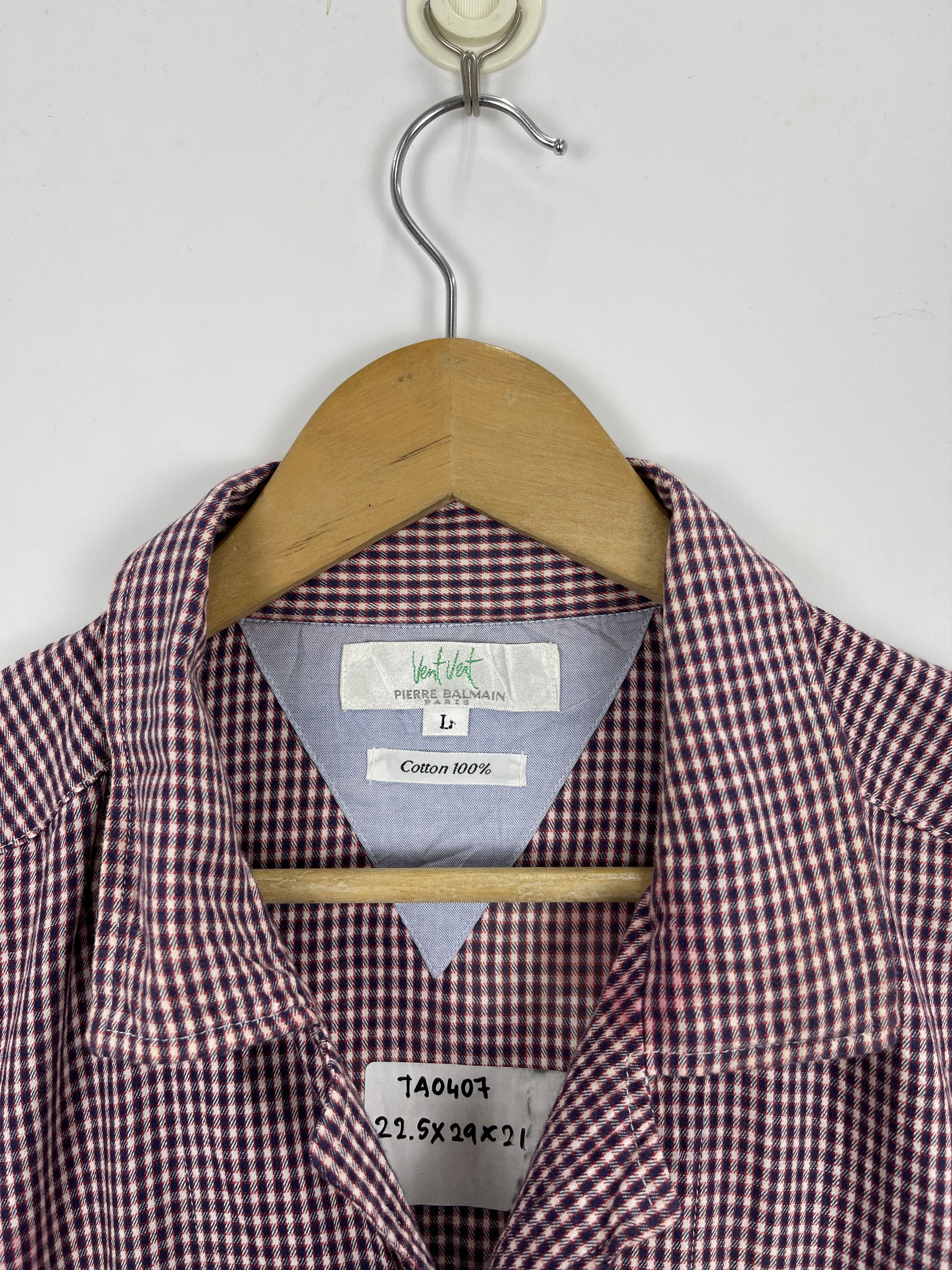 Pierre Balmain × Vintage Vintage Pierre Balmain Checkered Button Up Shirt TA0407 Size US L / EU 52-54 / 3 - 7 Thumbnail