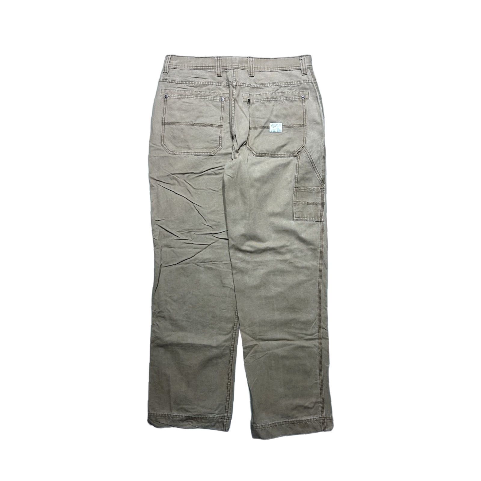 Eddie Bauer VINTAGE Eddie Bauer Carpenter Pants mens Beige 33x31 Easy Fit Baggy Tan Brown Khaki 90s Size US 33 - 1 Thumbnail
