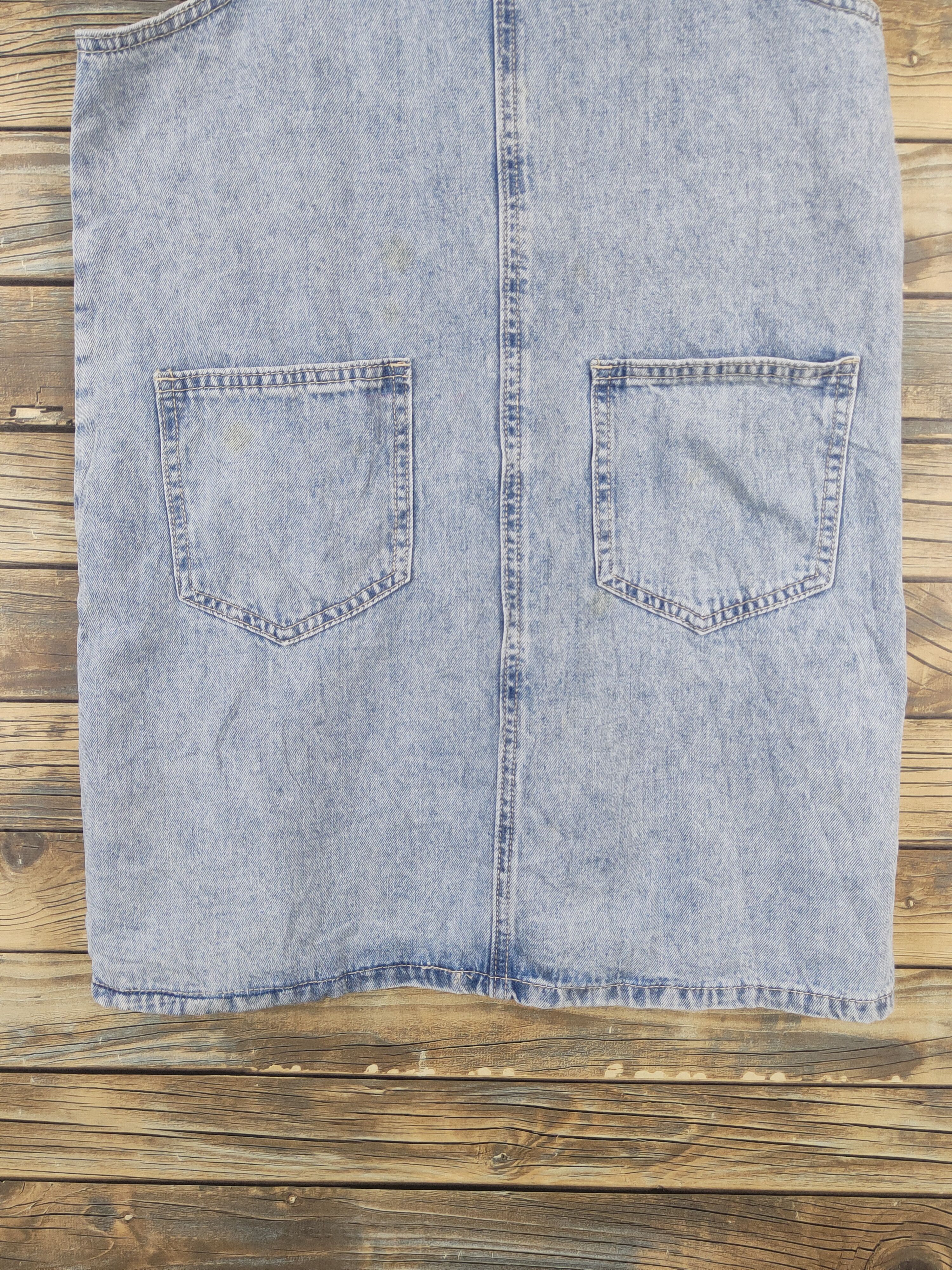 Japanese Brand × Vintage rare item by 7.Modifier Light Blue Denim Skirt Jumpsuits Size 33" - 5 Thumbnail