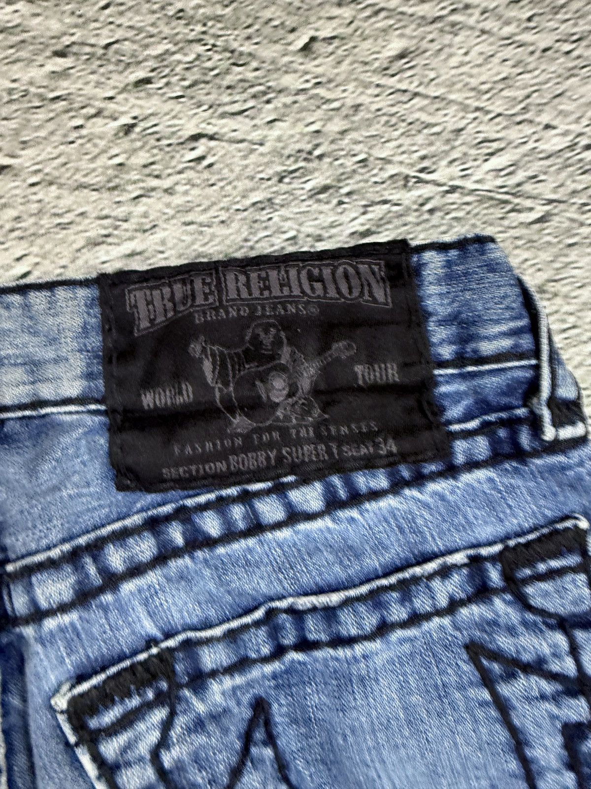 True Religion True Religion jeans blue vintage black stitch Bobby Super T Size US 31 - 6 Thumbnail