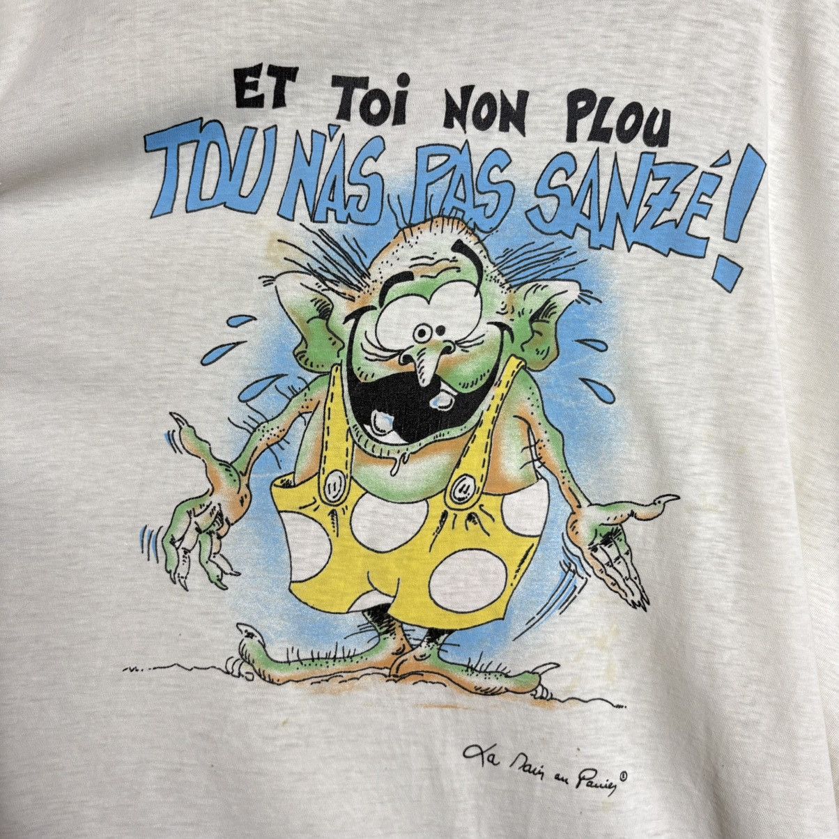 Vintage Vintage 90s ET TOI NON PLOU Parody Monster Graphic T-Shirt Size US XL / EU 56 / 4 - 2 Thumbnail