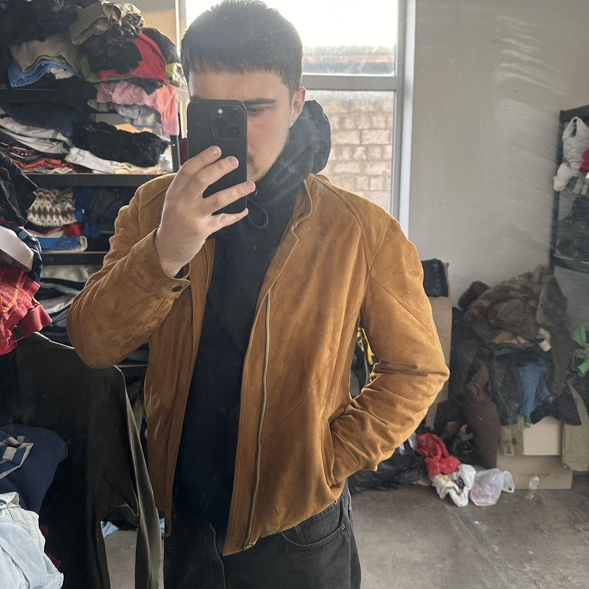 Other VINTAGE SUEDE LEATHER TRUCKER JACKET Size US M / EU 48-50 / 2 - 9 Thumbnail