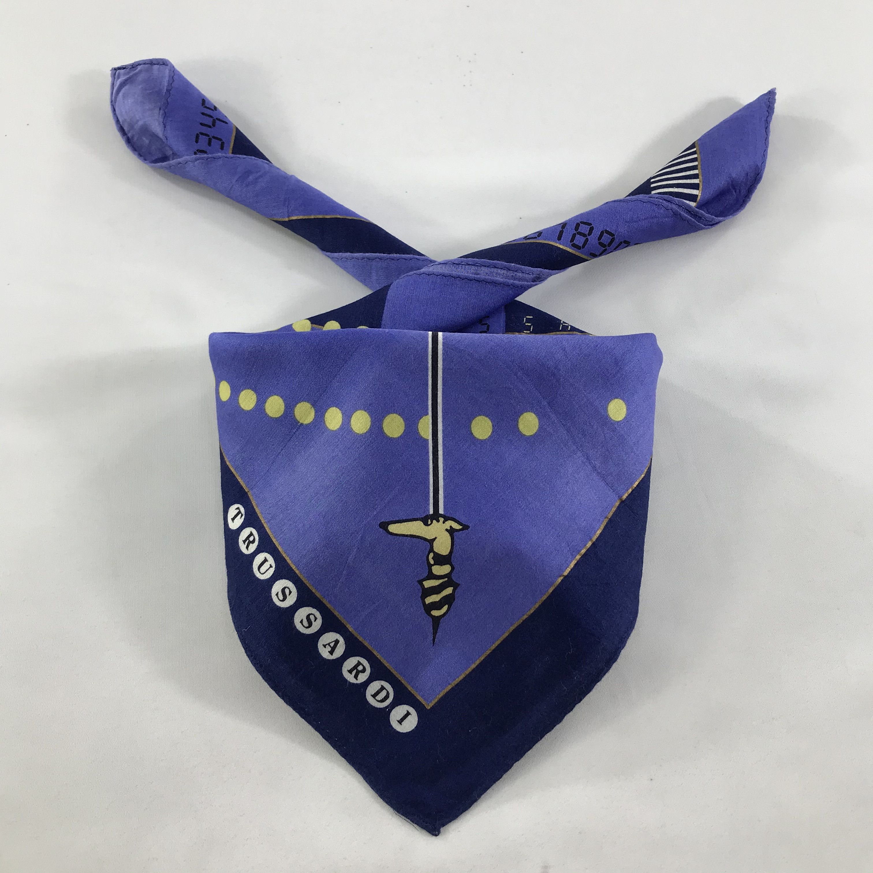 Trussardi × Vintage Trussardi Bandana / Handkerchief / Neckerchief - S1437 Size ONE SIZE - 3 Thumbnail