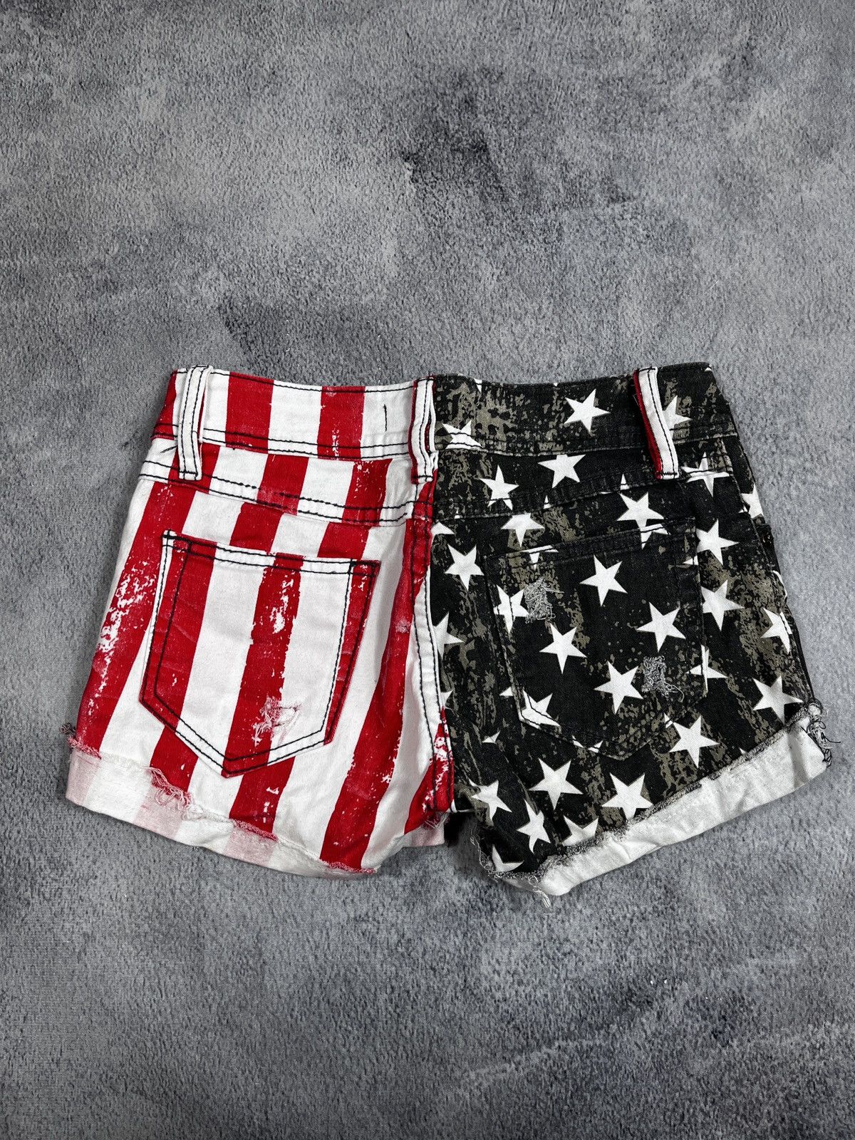 Other Vintage Y2K 00s denim flag short streetwear jorts Size 27" / US 4 / IT 40 - 4 Thumbnail
