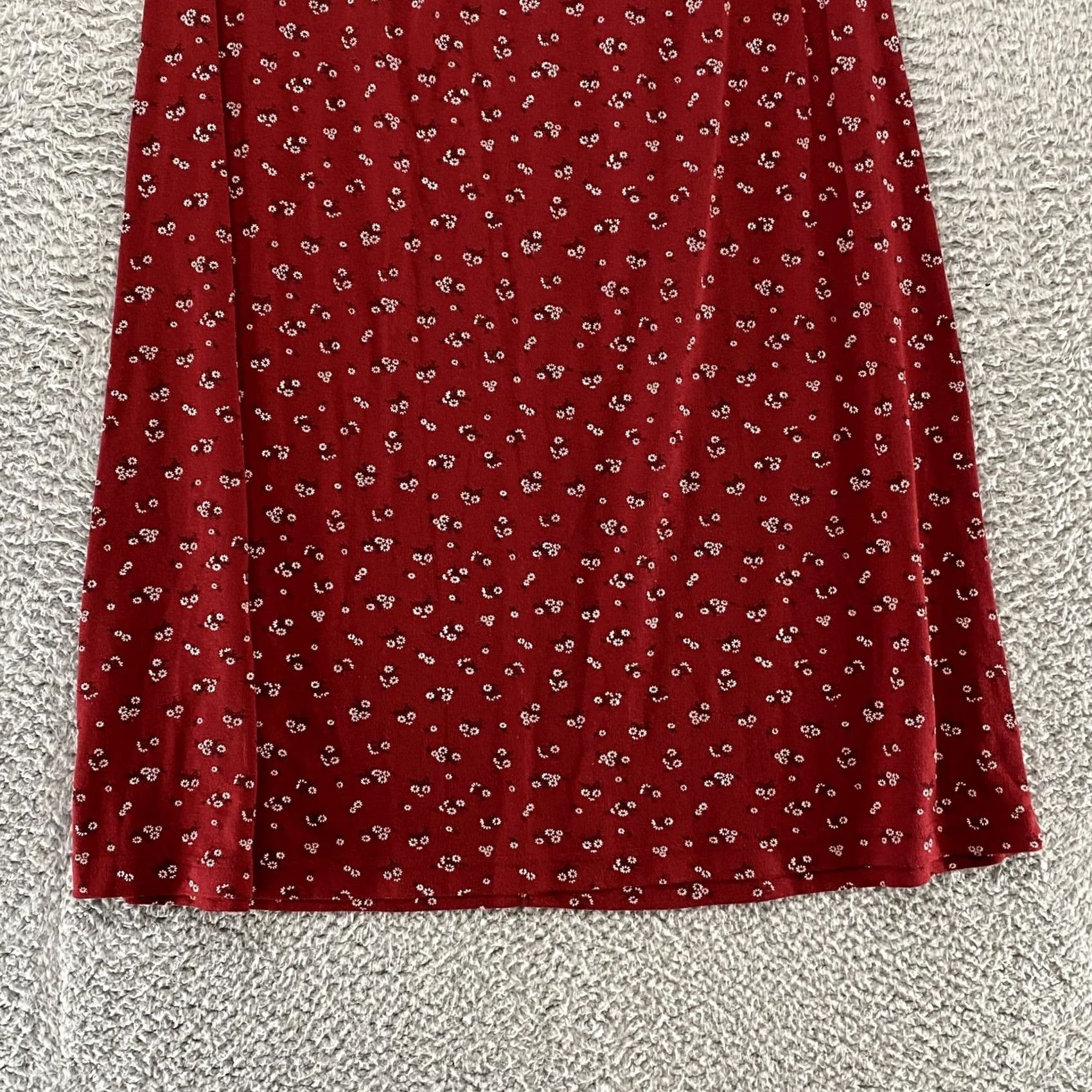 Coldwater Creek Coldwater Creek Skirt Womens Large Midi A-Line Floral Red Cotton Blend Knit Elastic Waist 90s Bohemian Cottagecore Y2K Casual Travel Size 36" / US 14 / IT 50 - 3 Thumbnail