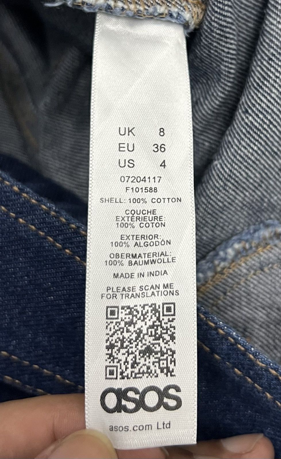 Asos × Vintage ASOS Denim Overalls - Dark Wash - UK 8 / US 4 / EU 36 Size US 30 / EU 46 - 16 Thumbnail