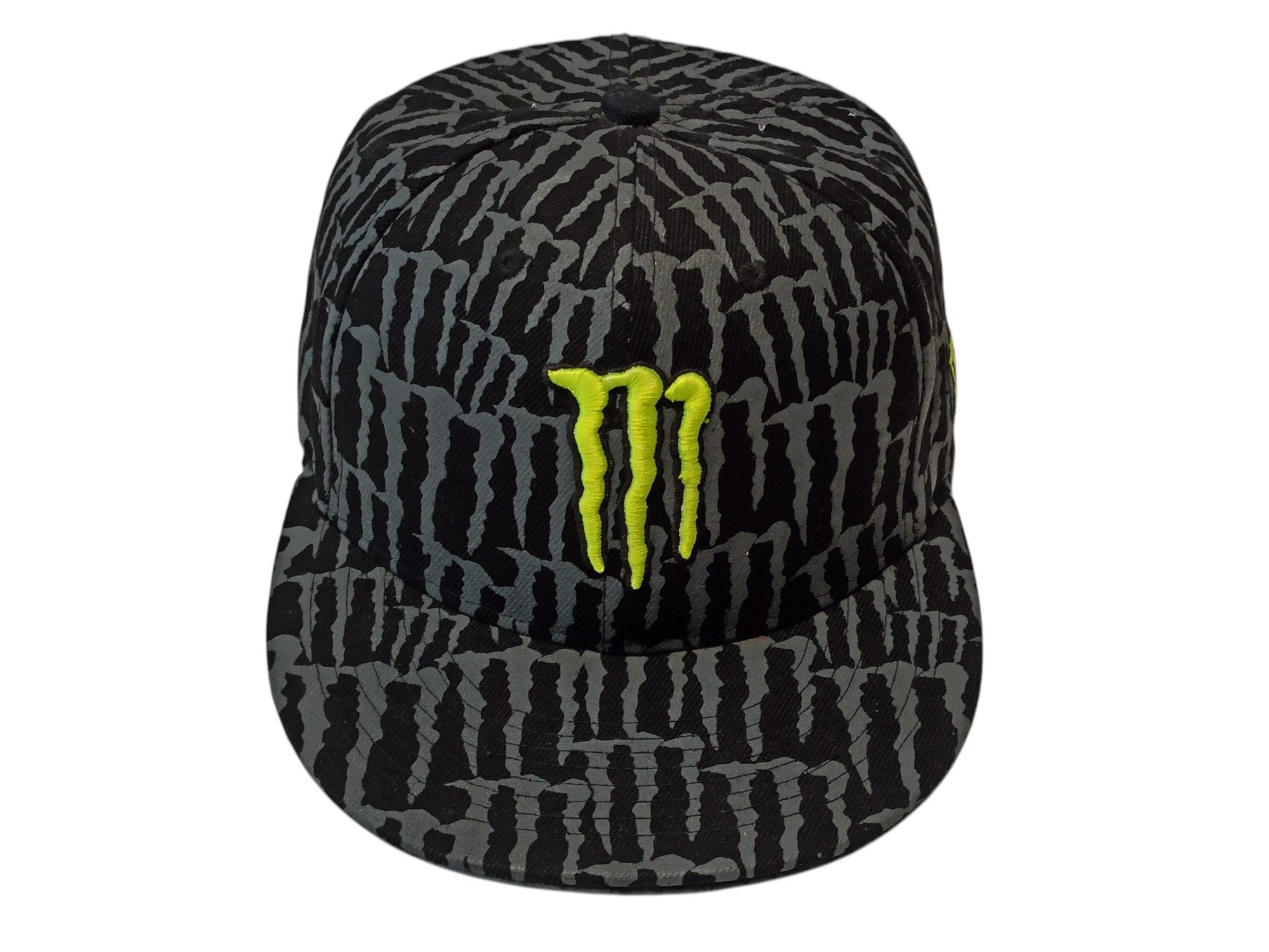 Designer Monster Energy Y2K Snapback Cap Black Gray Neon Logo 7 3/8 Size ONE SIZE - 1 Thumbnail
