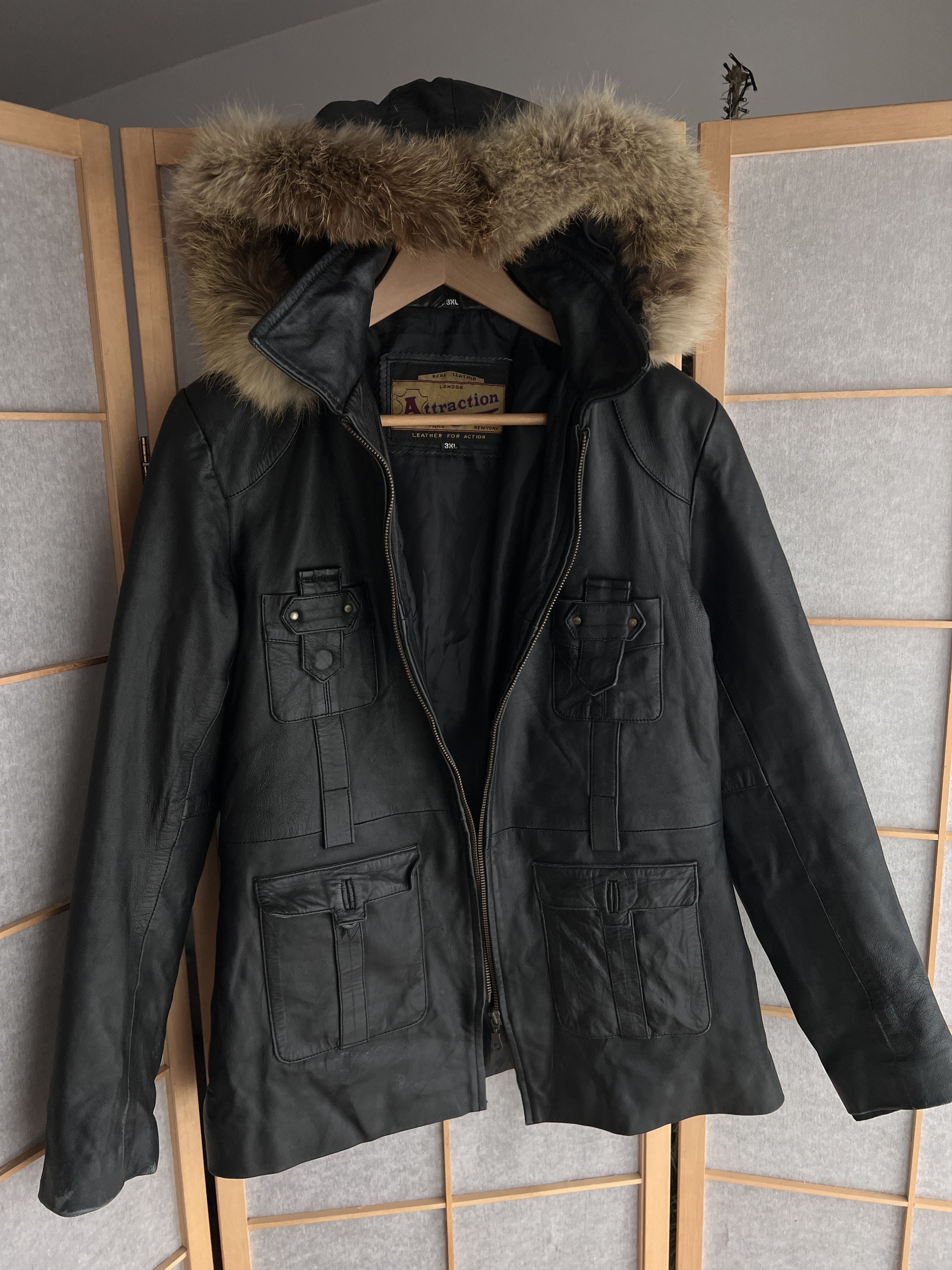 If Six Was Nine Rick Owens VTG Yohji Yamamoto Style Fur Hood Leather Jacket Size US S / EU 44-46 / 1 - 12 Thumbnail