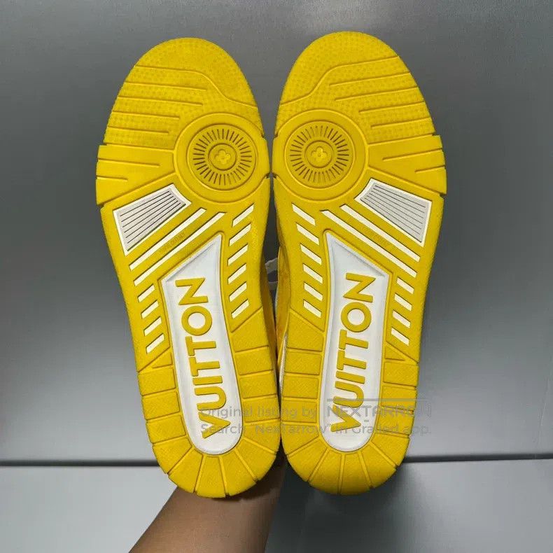 Louis Vuitton Louis Vuitton Trainer white and yellow embossed board shoe Size US 8.5 / EU 41-42 - 7 Thumbnail