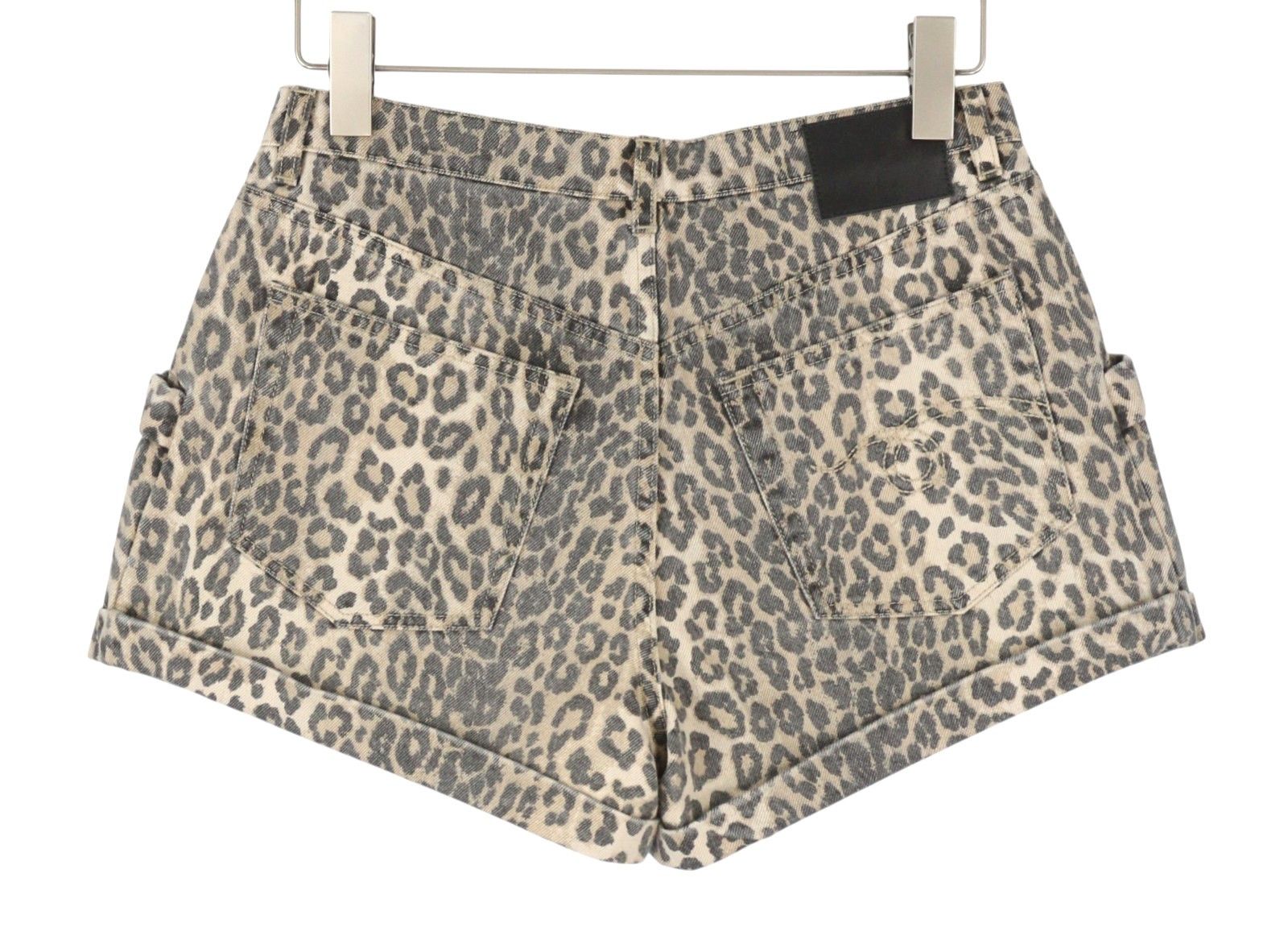 R13 POUCH POCKET 27 Ecru Leopard Button Shorts 89425 Size 27" / US 4 / IT 40 - 5 Thumbnail