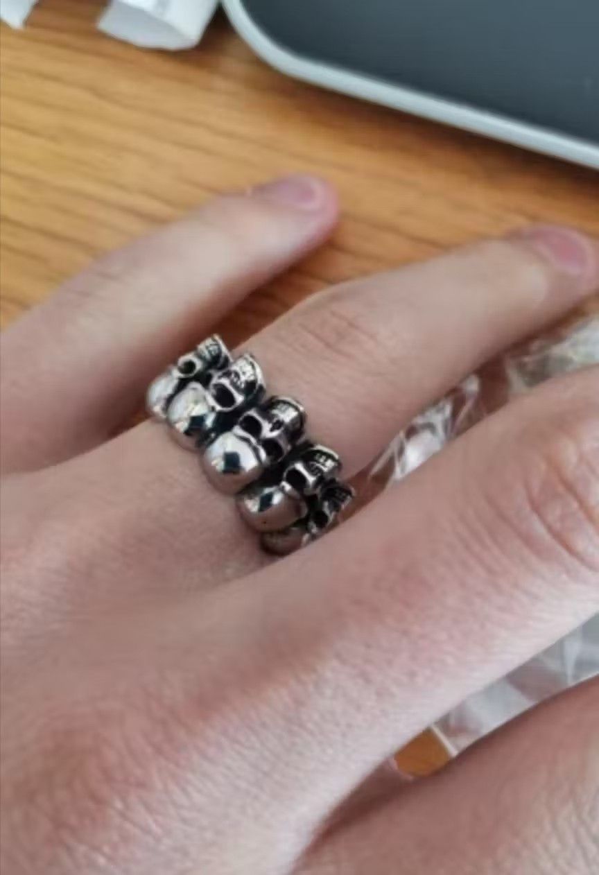 Jewelry Skull Punk Ring Size ONE SIZE - 2 Thumbnail
