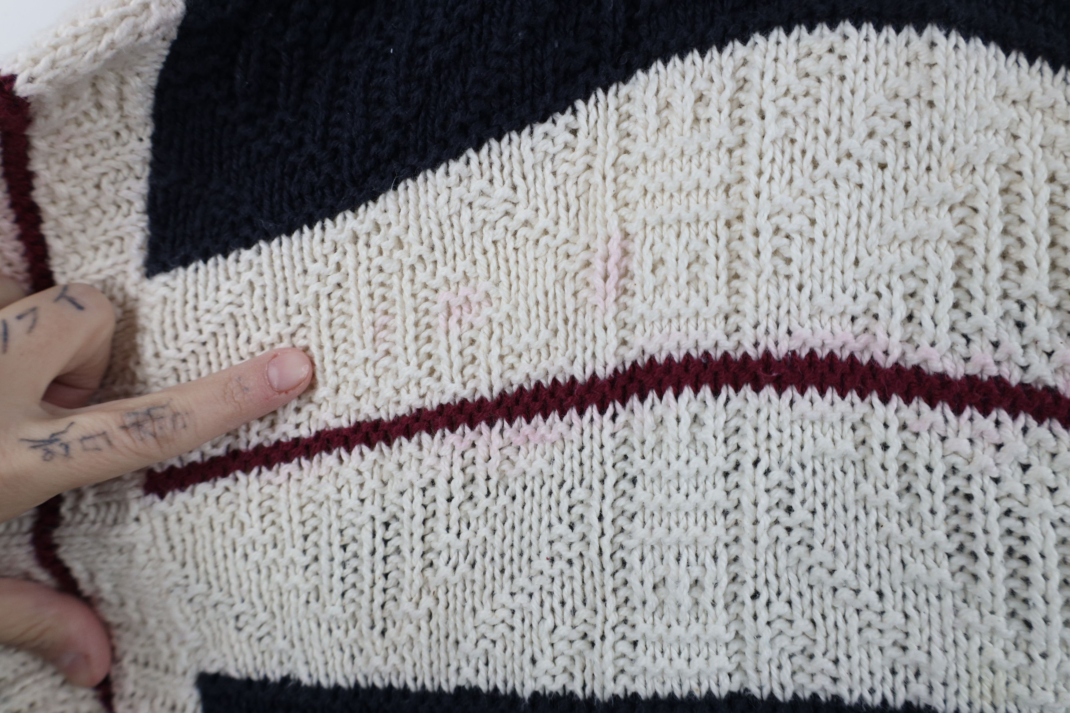 Vintage Vintage 90s Streetwear Striped Cotton Knit Sweater USA Size US M / EU 48-50 / 2 - 5 Thumbnail