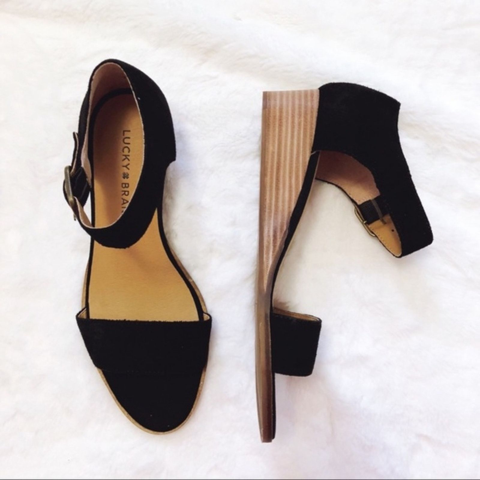 Lucky Brand Lucky Brand Black Riamsee Wedge Sandals Size US 7 / IT 37 - 5 Thumbnail