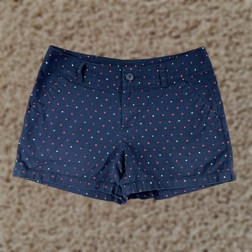 Vintage Columbia Shorts Womens 8 Blue Polka Dot 100% Cotton Pockets Hiking 28x4 Size 30" / US 8 / IT 44 - 1 Thumbnail