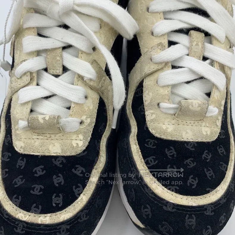 Chanel Chanel Colour-blocked logo printed full-print lace-with ca Size US 4.5 / IT 34.5 - 8 Thumbnail