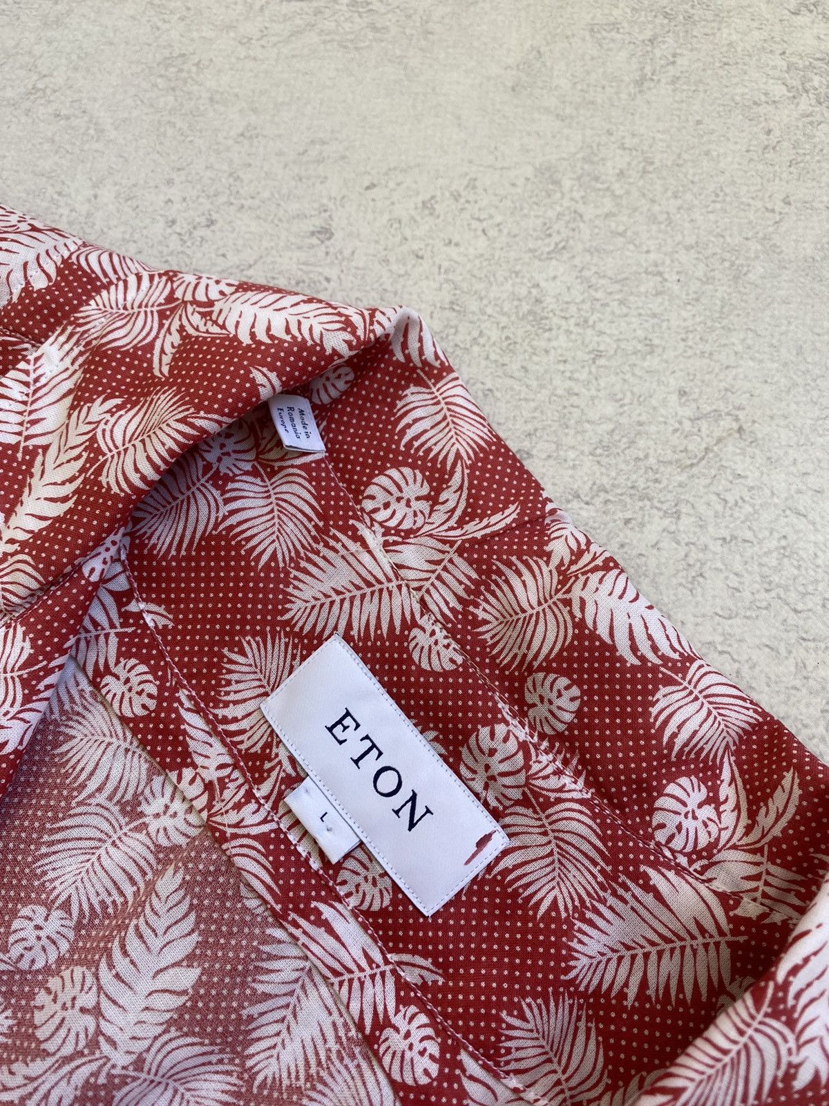 Eton Eton Mens Hawaiian Red Button Up Shirt Size L Size US L / EU 52-54 / 3 - 5 Thumbnail