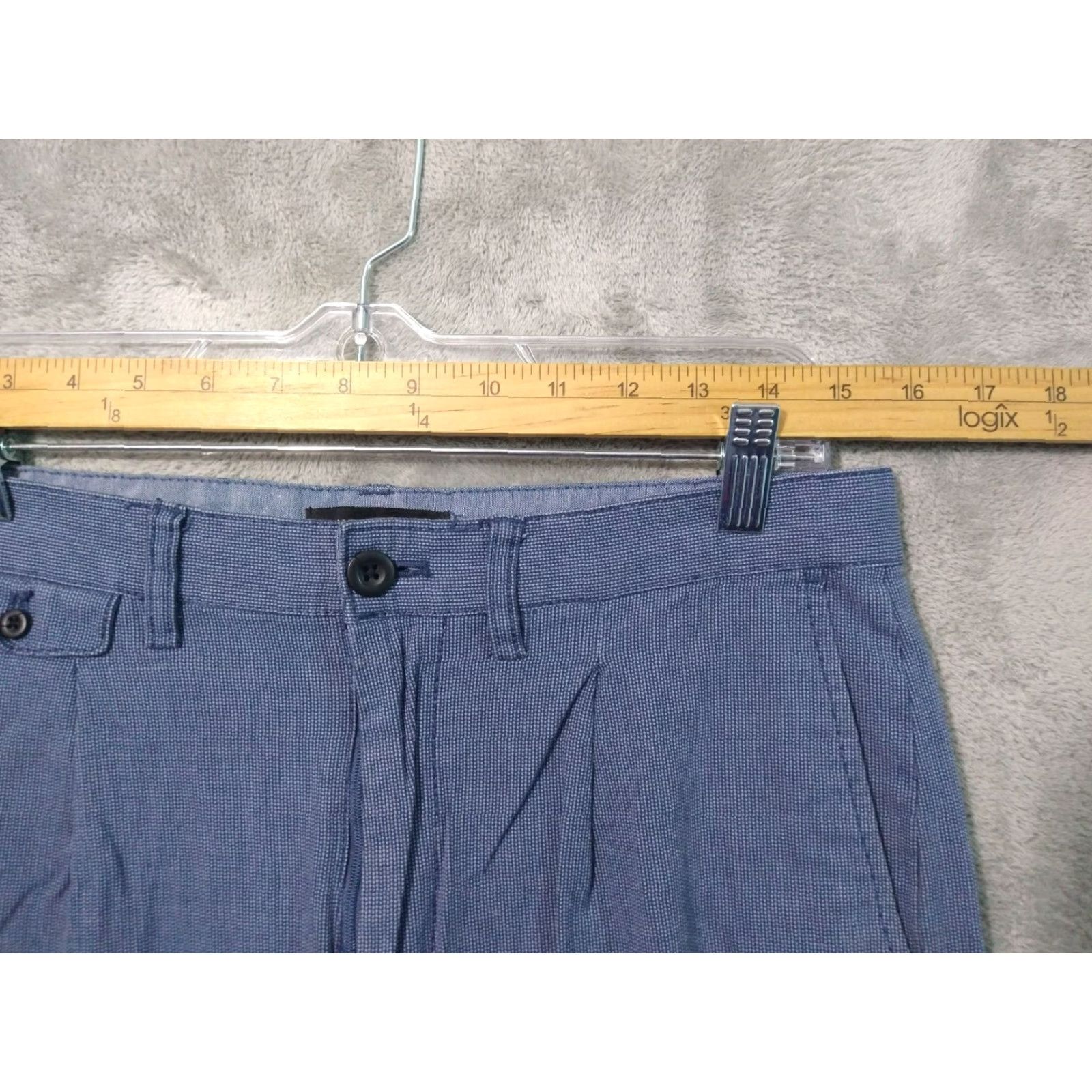 Banana Republic Banana Republic Pants Mens 31x24 Blue Relaxed Tapered Fit Pleated Front Chino Casual Workwear Mens Regular Waist 31 Inseam 24"} Size US 31 - 3 Thumbnail