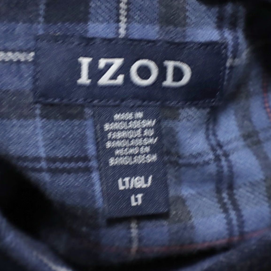 Izod Izod Stratton Flannel Cotton Blend Plaid Long Sleeve Button Down Shirt Blue Men's LT Size US L / EU 52-54 / 3 - 7 Thumbnail