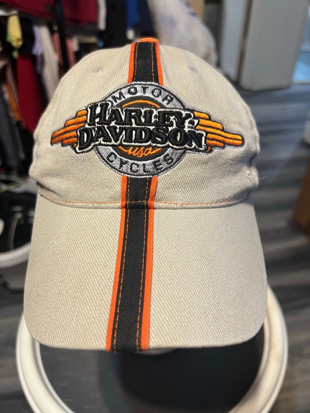 Harley Davidson Men's Harley-Davidson Tan Orange Black Logo Baseball Hat Size ONE SIZE - 1 Thumbnail