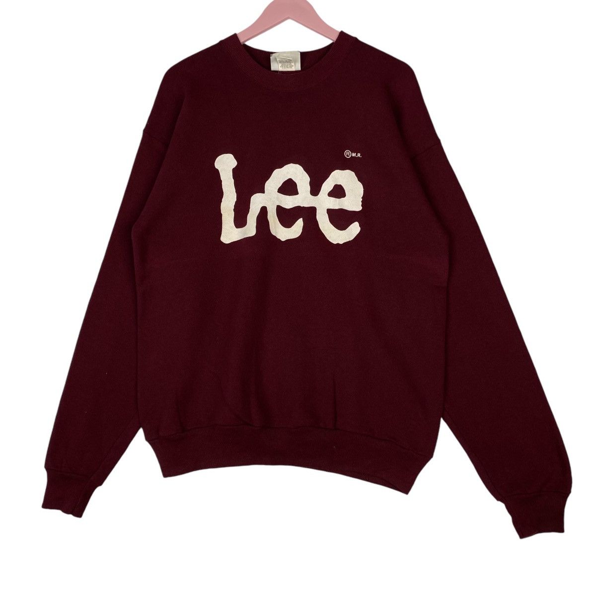 Lee × Vintage Vintage Lee Printed Crewneck Sweatshirt Maroon Pullover Size US L / EU 52-54 / 3 - 2 Thumbnail