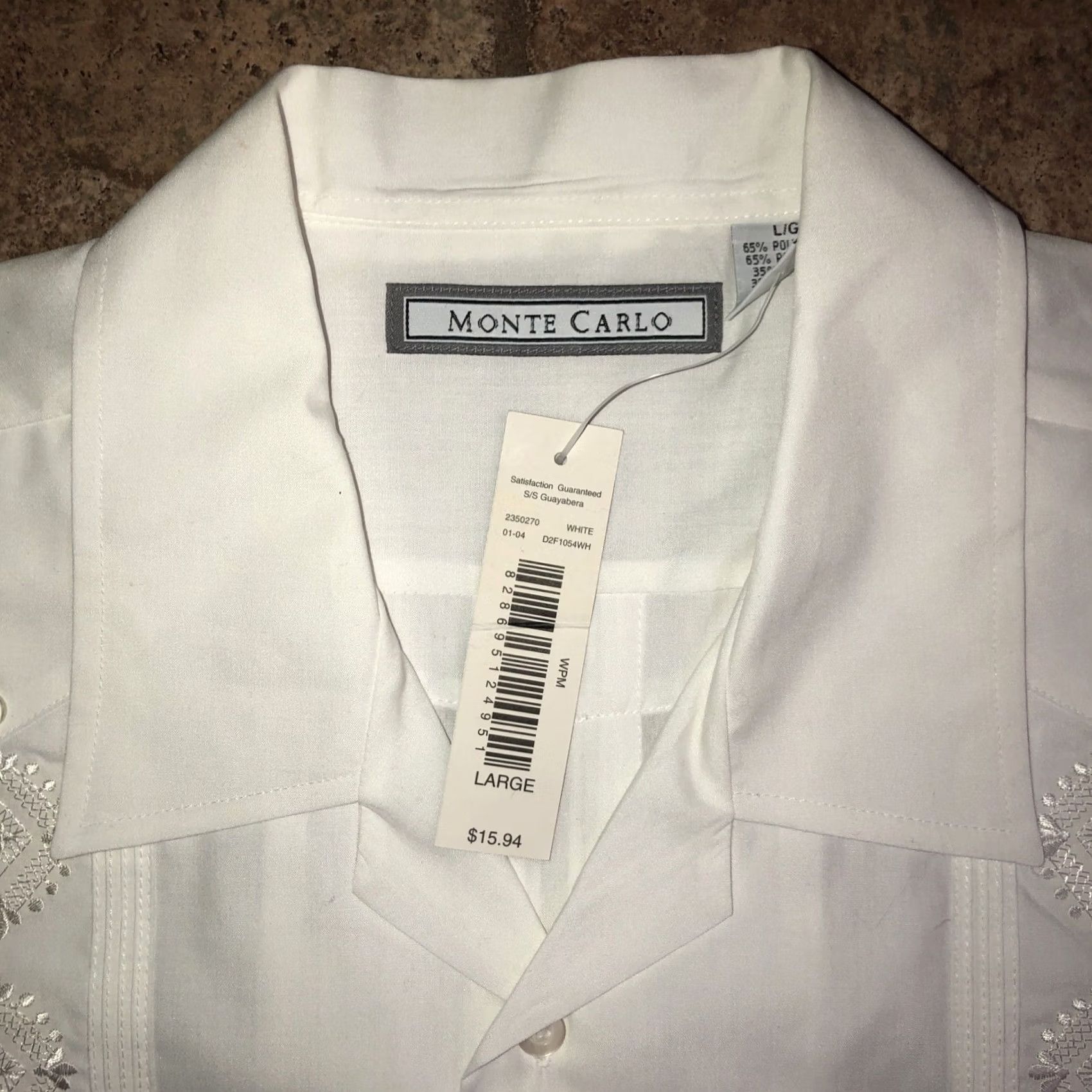 Vintage VINTAGE? MONTE CARLO Wedding Shirt Mens L Shirt White Short Sleeve Button-Up NWT Mens Large White Wedding Monte Carlo Shirt Mens L Size US L / EU 52-54 / 3 - 2 Thumbnail