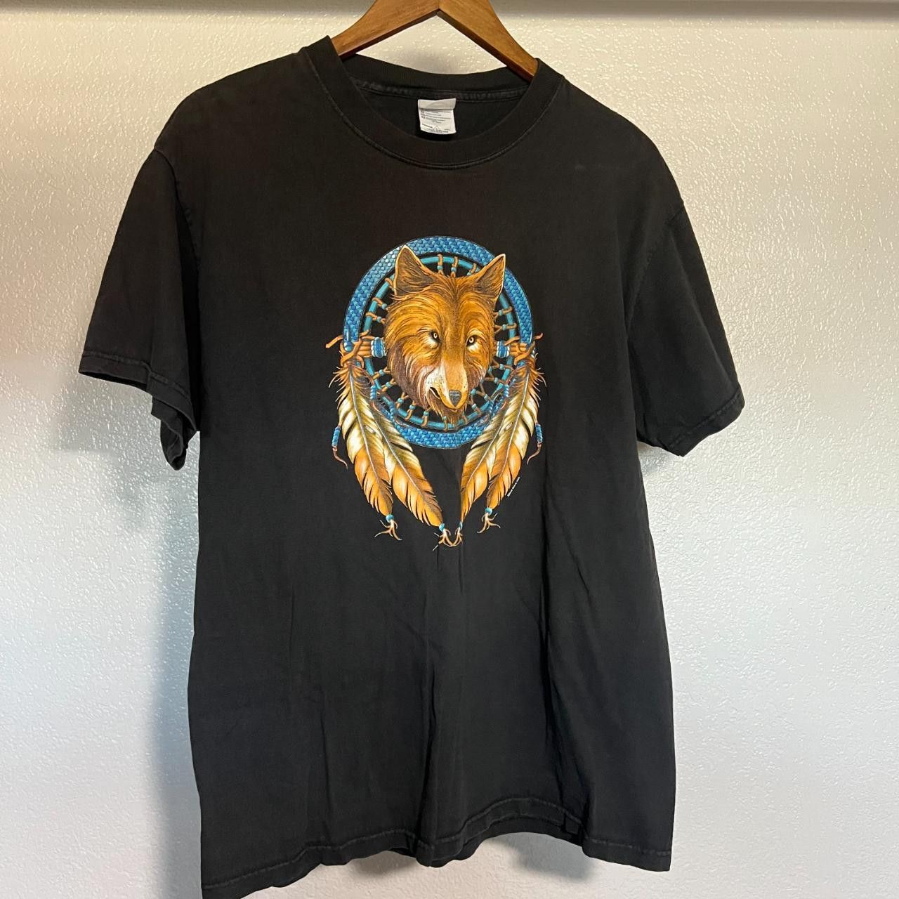 Vintage Vintage 2003 Wolf Animal Nature Black T-Shirt (Large) Size US L / EU 52-54 / 3 - 1 Thumbnail