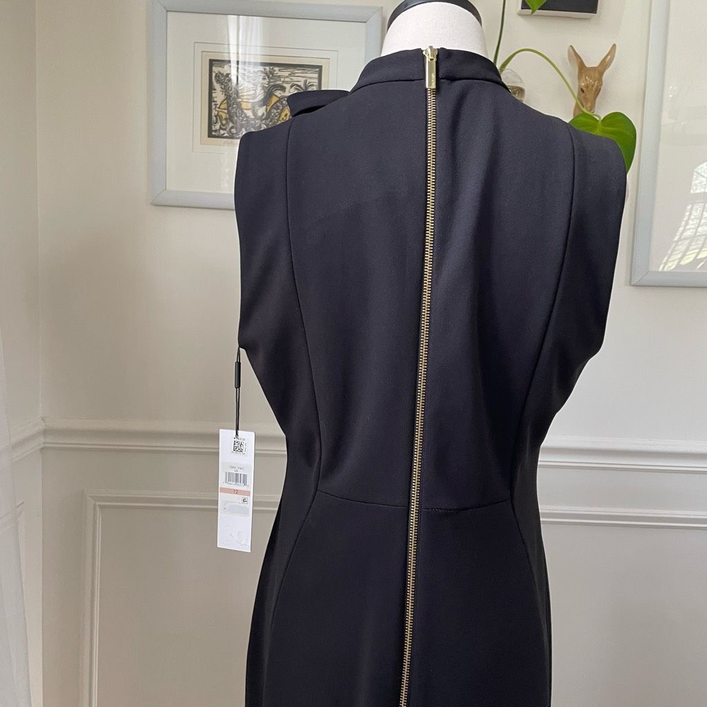 Calvin Klein NWT Calvin Klein Sleeveless Scuba Crepe Dress Black 8 Size M / US 6-8 / IT 42-44 - 4 Thumbnail