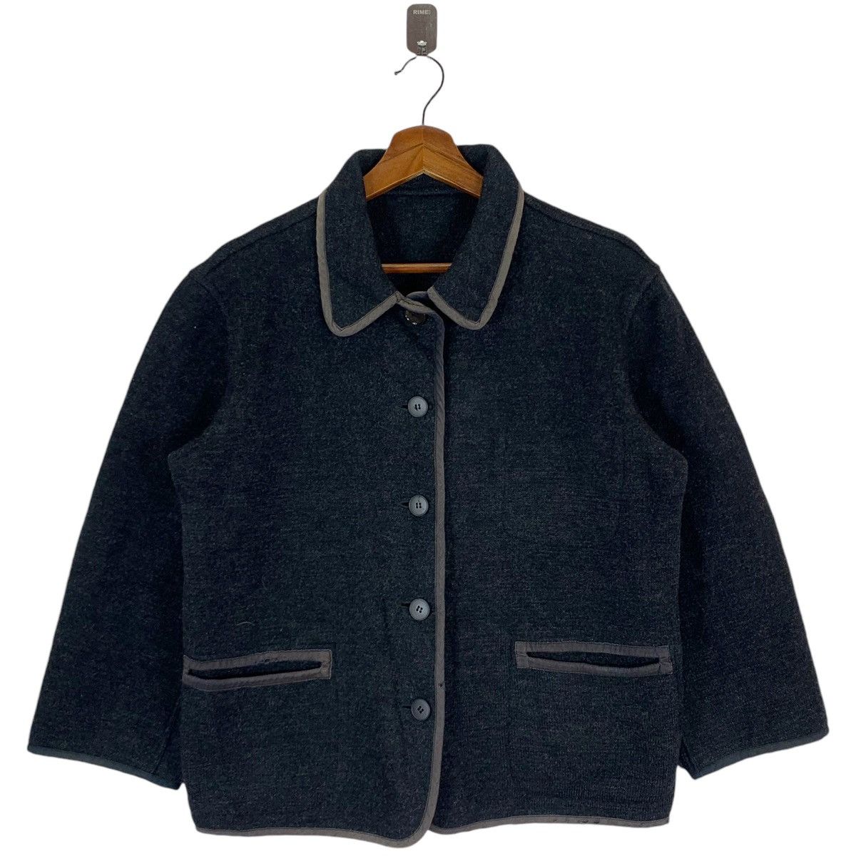 agnes b. VINTAGE AGNES B FRENCH DESIGNER WOOL BUTTON JACKET Size US M / EU 48-50 / 2 - 1 Thumbnail