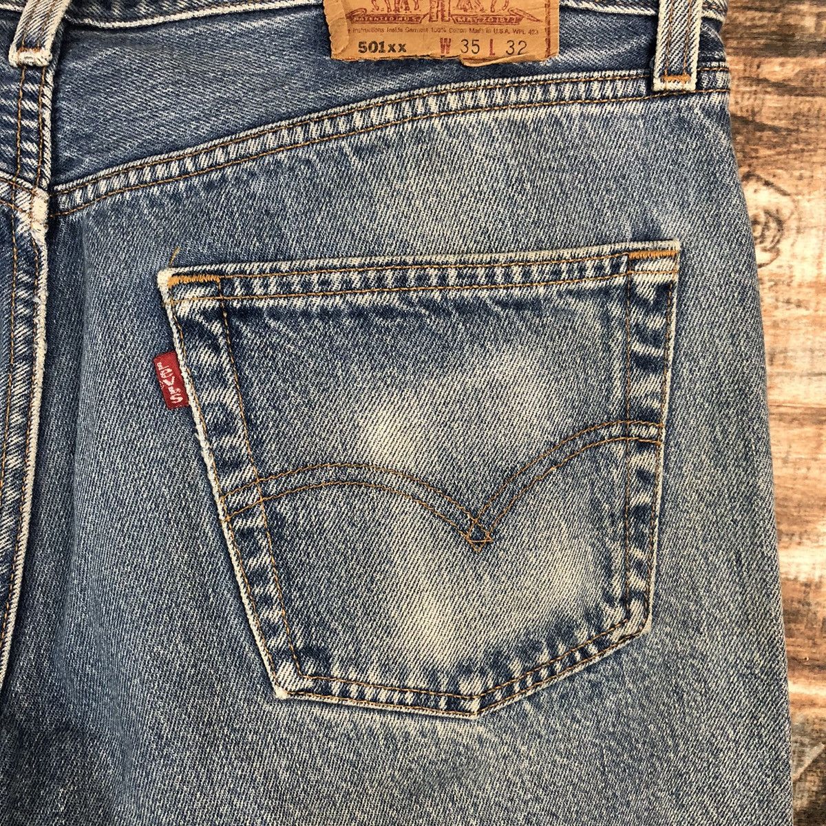 Levi's 501xx Levis Blue Denim jeans Pants #A2572 Size US 35 - 19 Thumbnail
