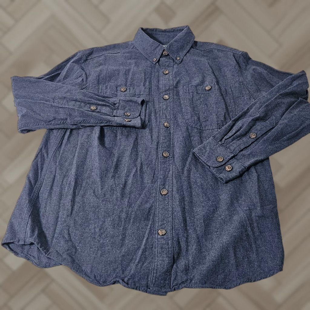 Duluth Trading Company Duluth Trading Co. Button-Up Shirt Men Long Sleeve Relaxed Fit Button-Down Blue Cotton Flannel Casual Shirt Size US M / EU 48-50 / 2 - 1 Thumbnail