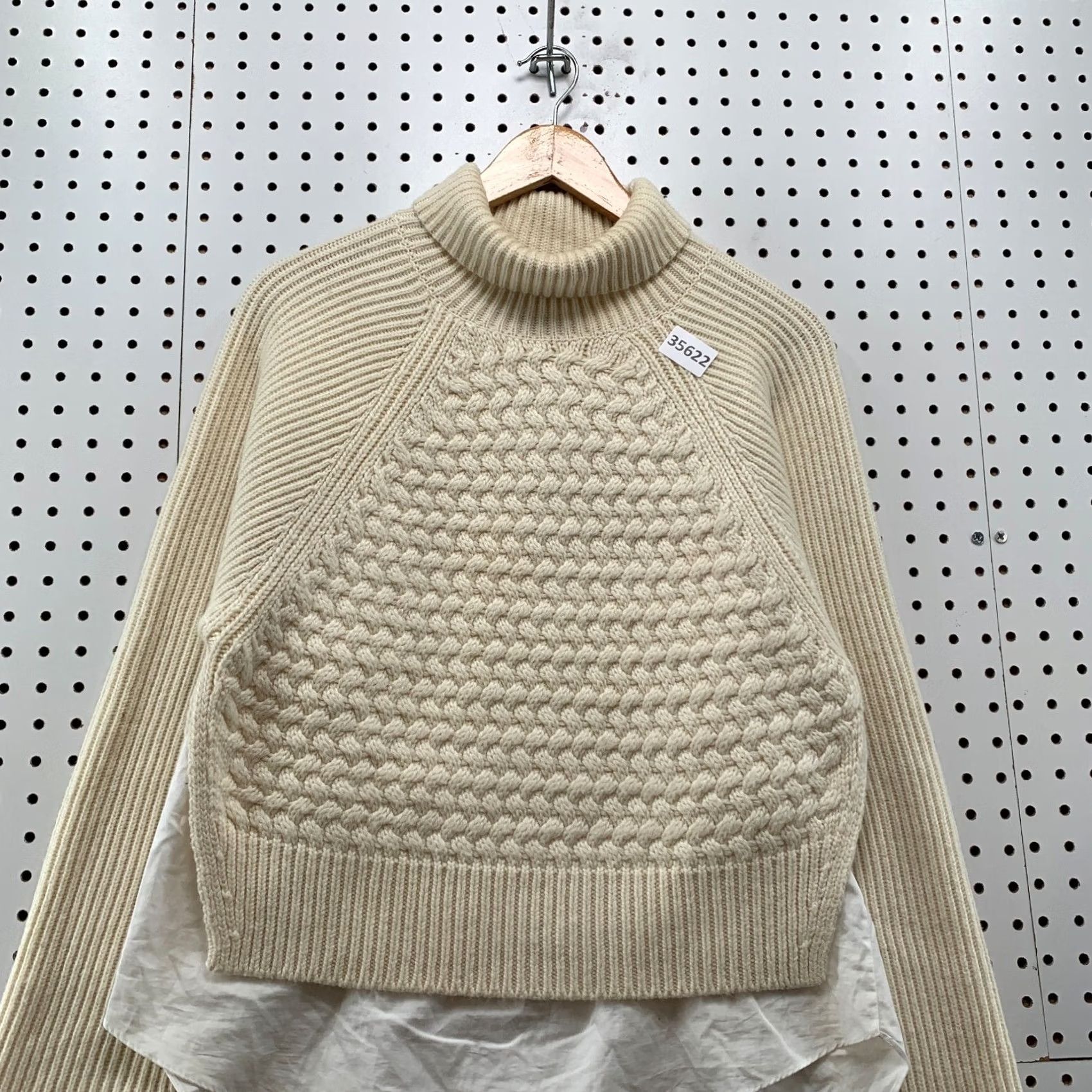 Allsaints AllSaints Knit Sweater Womens Small Beige Wool Cashmere Layers 19.5x27 Size S / US 4 / IT 40 - 4 Thumbnail