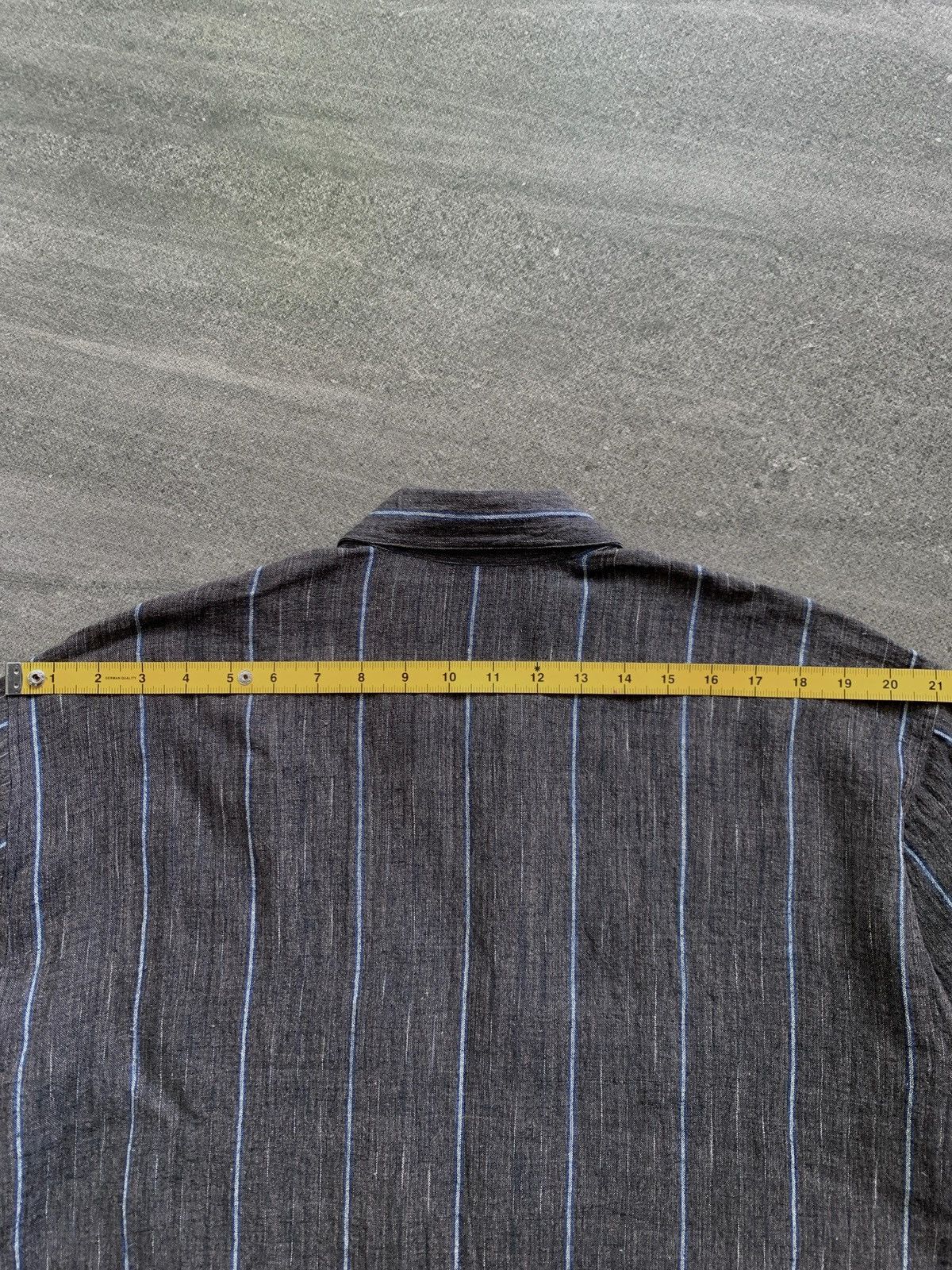 Issey Miyake FREE TAX! 90s Linen Relaxed Striped Shirt Size US L / EU 52-54 / 3 - 11 Thumbnail